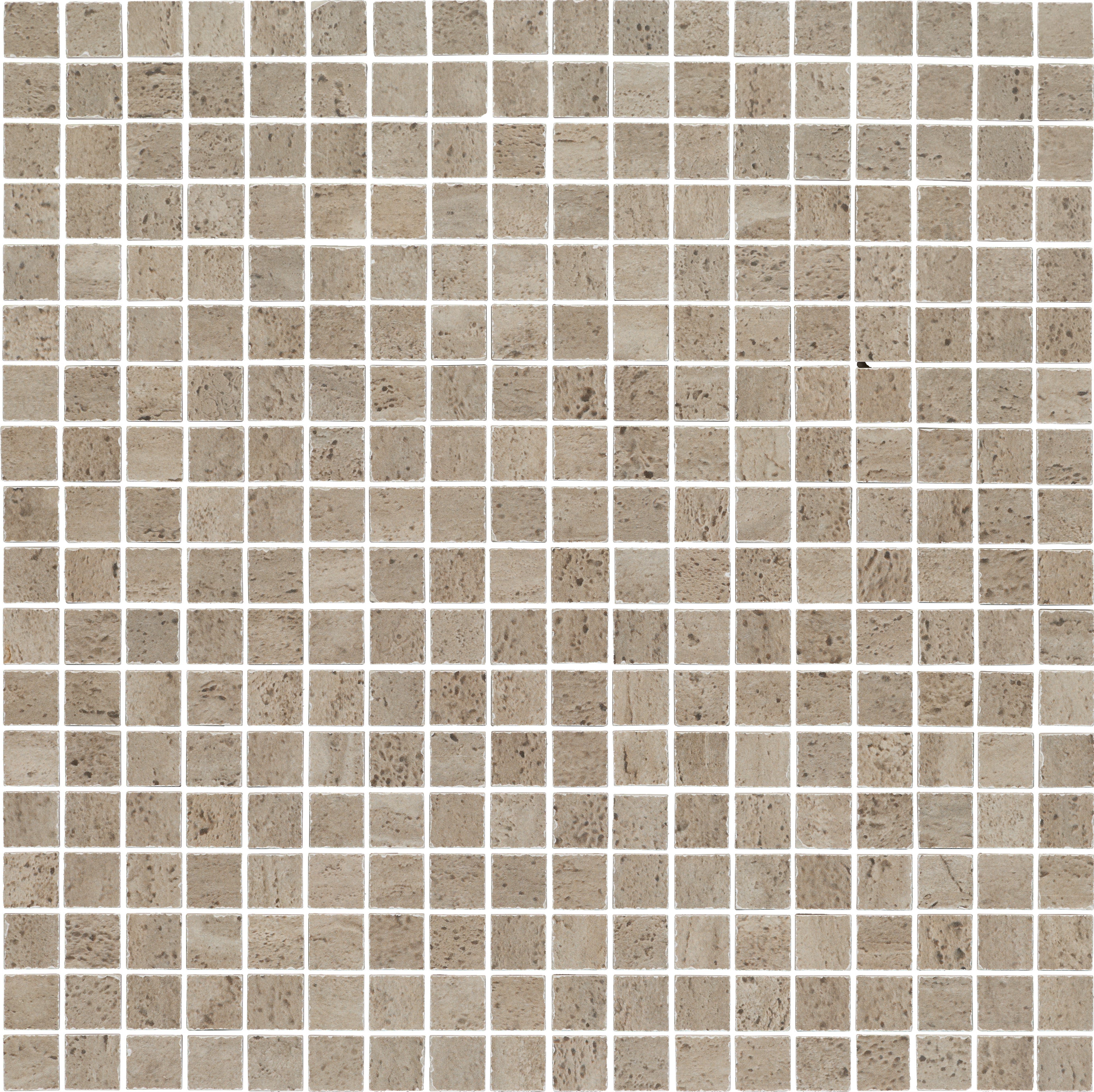 ETERNAL RADIANCE: Enduring Taupe Straight Stack 0.6X0.6 Mosaic (12"x12"x9-mm | natural | rectified)