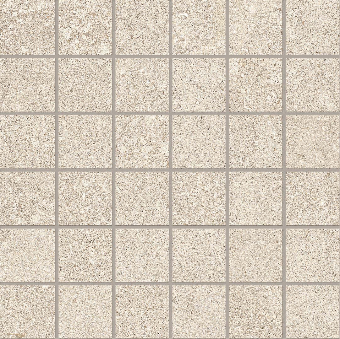 MaPierre Beige porcelain mosaic tile by Emil, naturale finish, 11 13/16"x11 13/16"x9.5-mm size. Premium Italian porcelain for floors and walls.