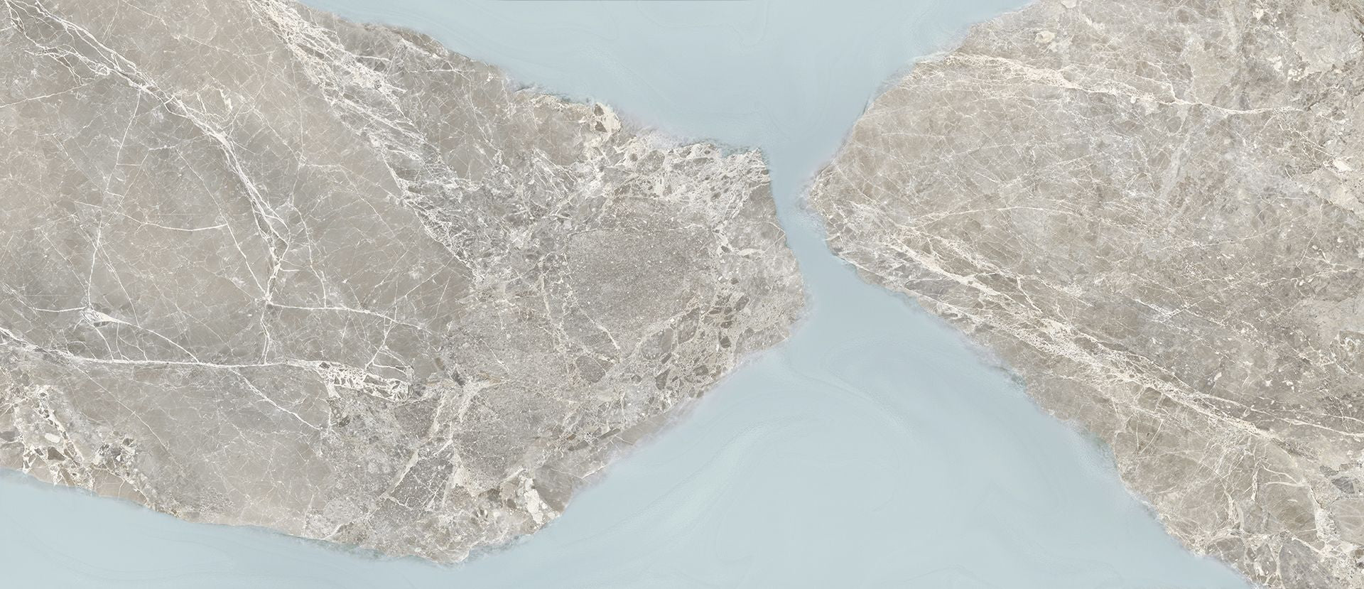 Unique Marble Moon Grey porcelain field tile by Emil, full lappato finish, 23 5/8"x47 1/4"x9.5-mm size. Premium Italian porcelain for floors and walls.