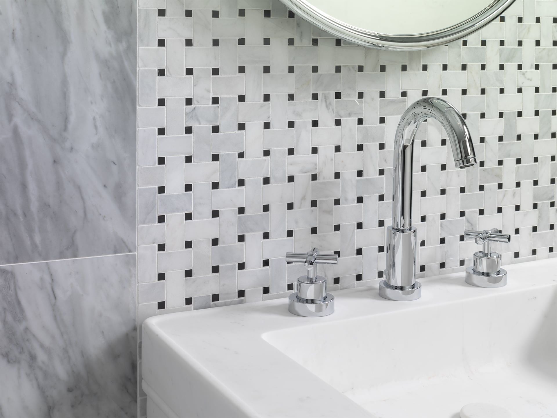 Victorian Marmara Negro Trenzado Mosaic (12x12x10-mm | polished)