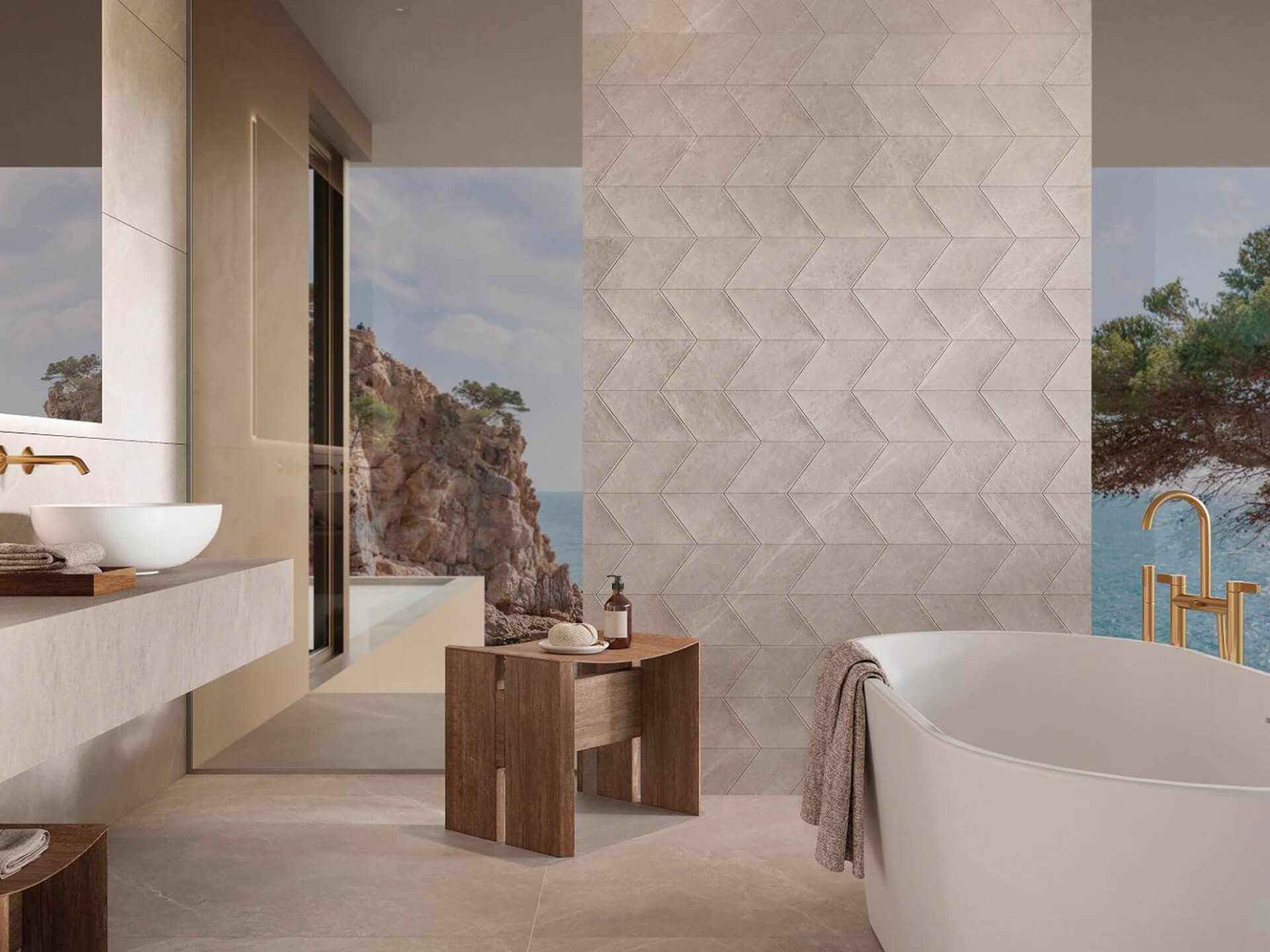 Spiga Beige Mystic Wall Tile (23x59x12.5-mm | matt)