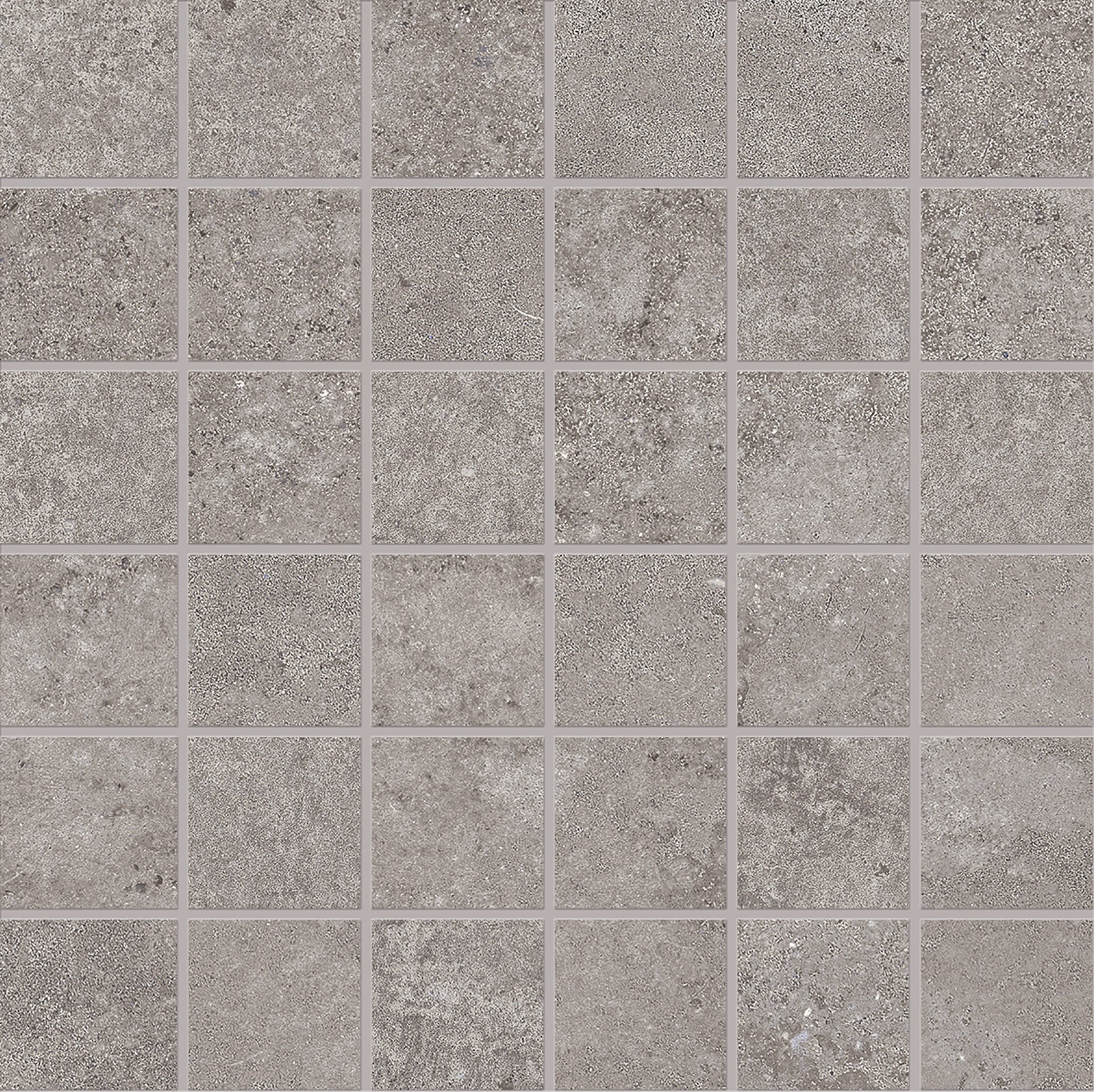 Re-Play Concrete Dark Grey porcelain mosaic tile by Emil, 11 13/16"x11 13/16"x9.5-mm size. Premium Italian porcelain for floors and walls.