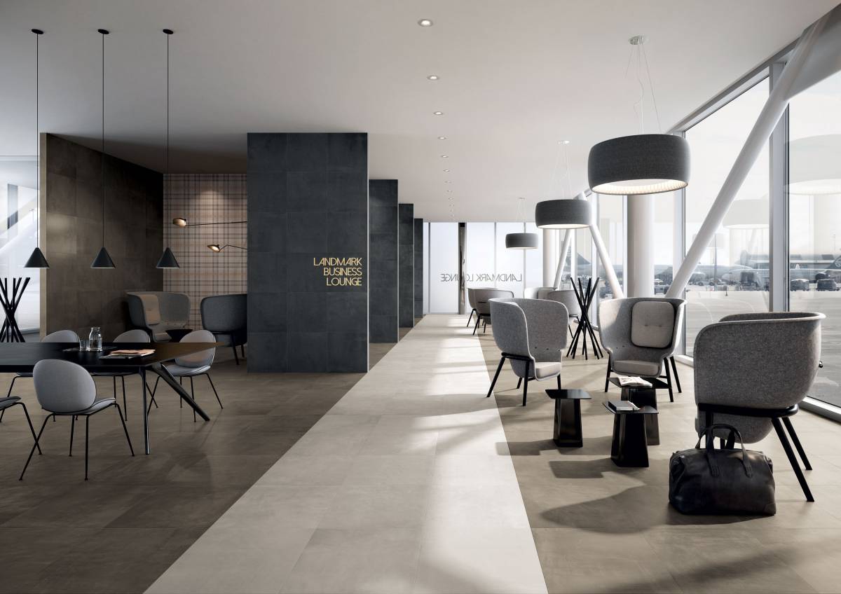 VISION Dw Concrete porcelain trim, product image 2, 3"×24"×11/32" size. Premium porcelain for floors and walls.