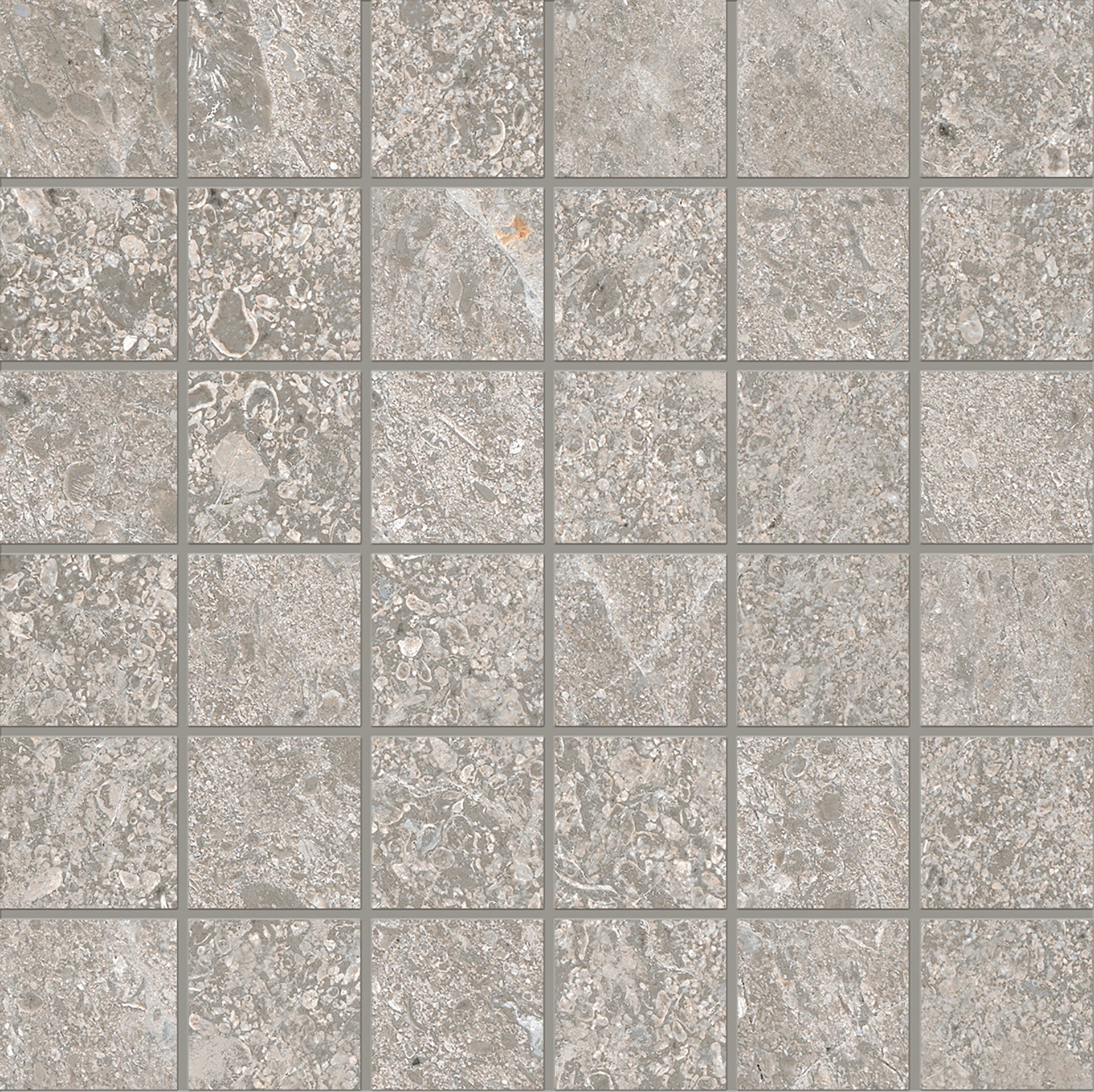 Matera Stone DARK GREY porcelain mosaic tile by Emil, silktech finish, 12"x12" size. Premium Italian porcelain for floors and walls.