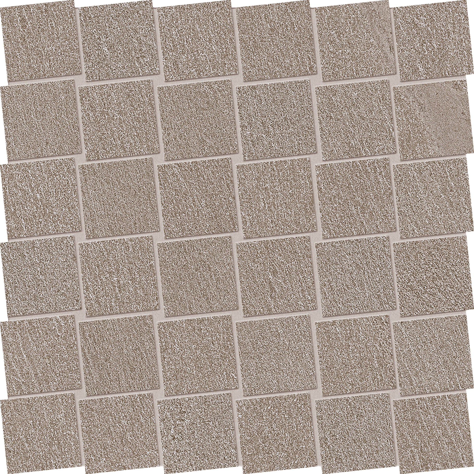 Stone Talk Taupe porcelain mosaic tile by Emil, naturale finish, 11 13/16"x11 13/16"x9.5-mm size. Premium Italian porcelain for floors and walls.