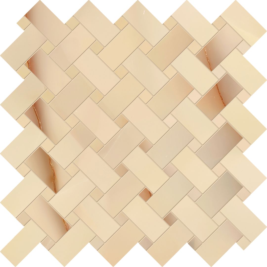 Tele di Marmo Pure Onyx Onyx Miele porcelain decorative accent tile by Emil, full lappato finish, 11 13/16"x11 13/16"x9-mm size. Premium Italian porcelain for floors and walls.