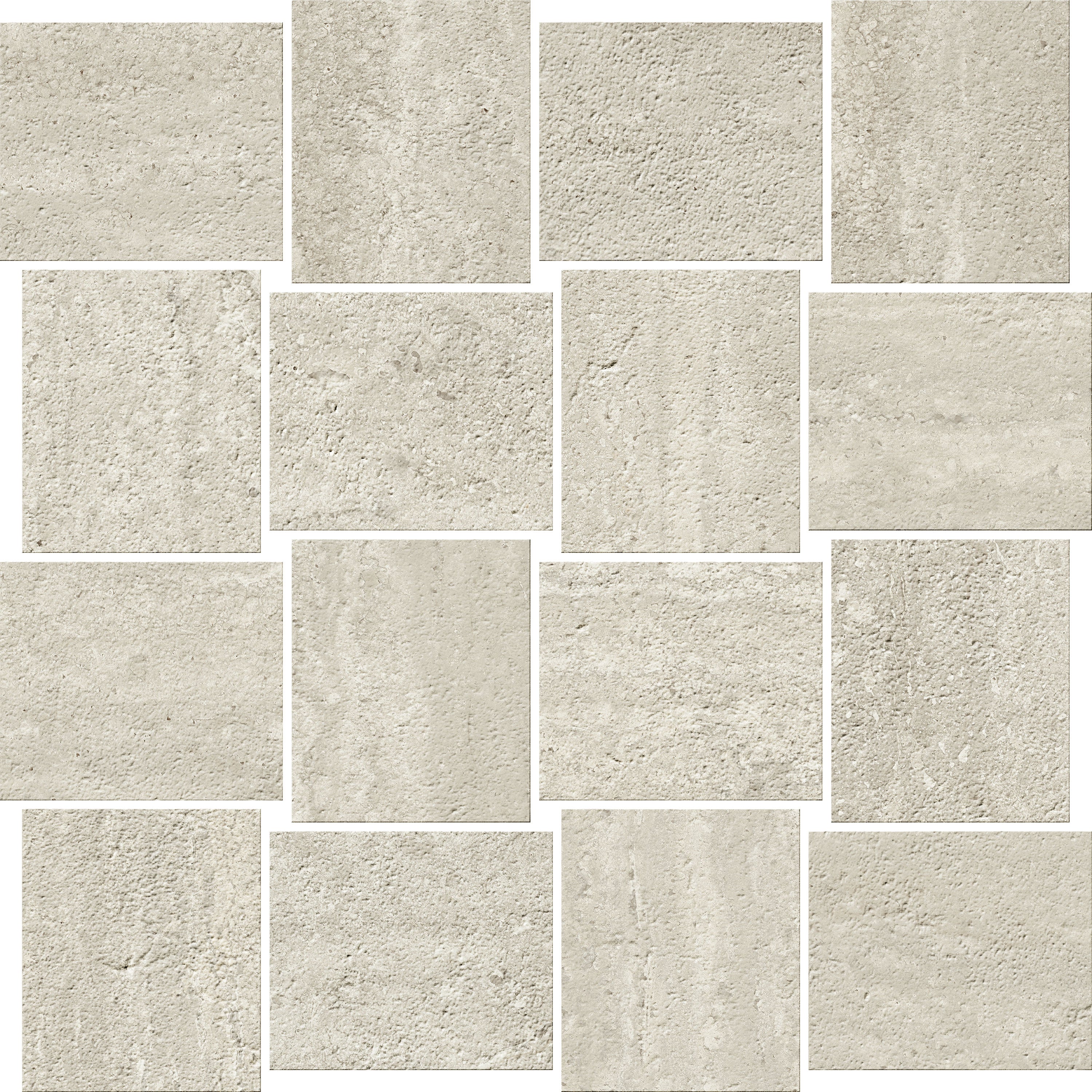 Trail Vein Cut Grey porcelain mosaic, top-down product view, 12"×12"×11/32" size. Premium porcelain for floors and walls.
