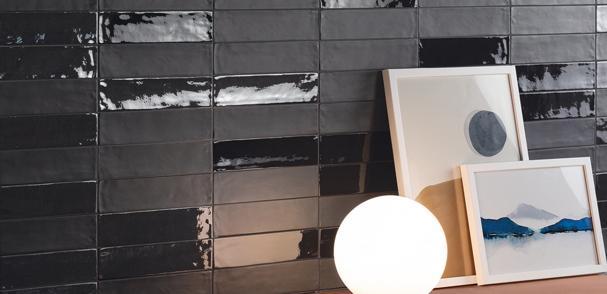 Totalook Antracite porcelain field tile by Emil, matt finish, 2 3/8"x9 1/2"x9.5-mm size. Premium Italian porcelain for floors and walls.