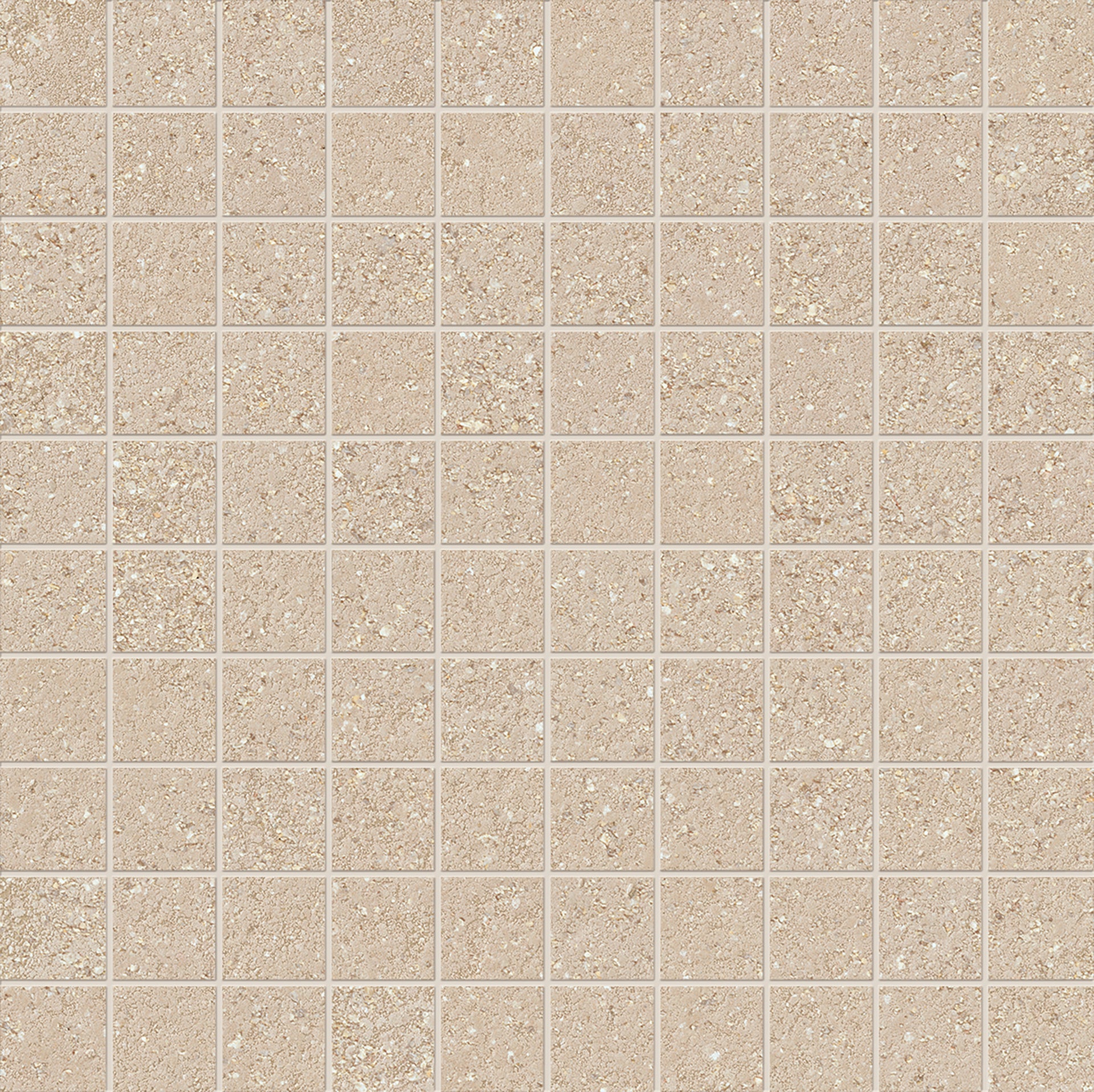 Pietra Essenza Mandorla porcelain mosaic tile by Emil, silktech finish, 11 13/16"x11 13/16"x9-mm size. Premium Italian porcelain for floors and walls.