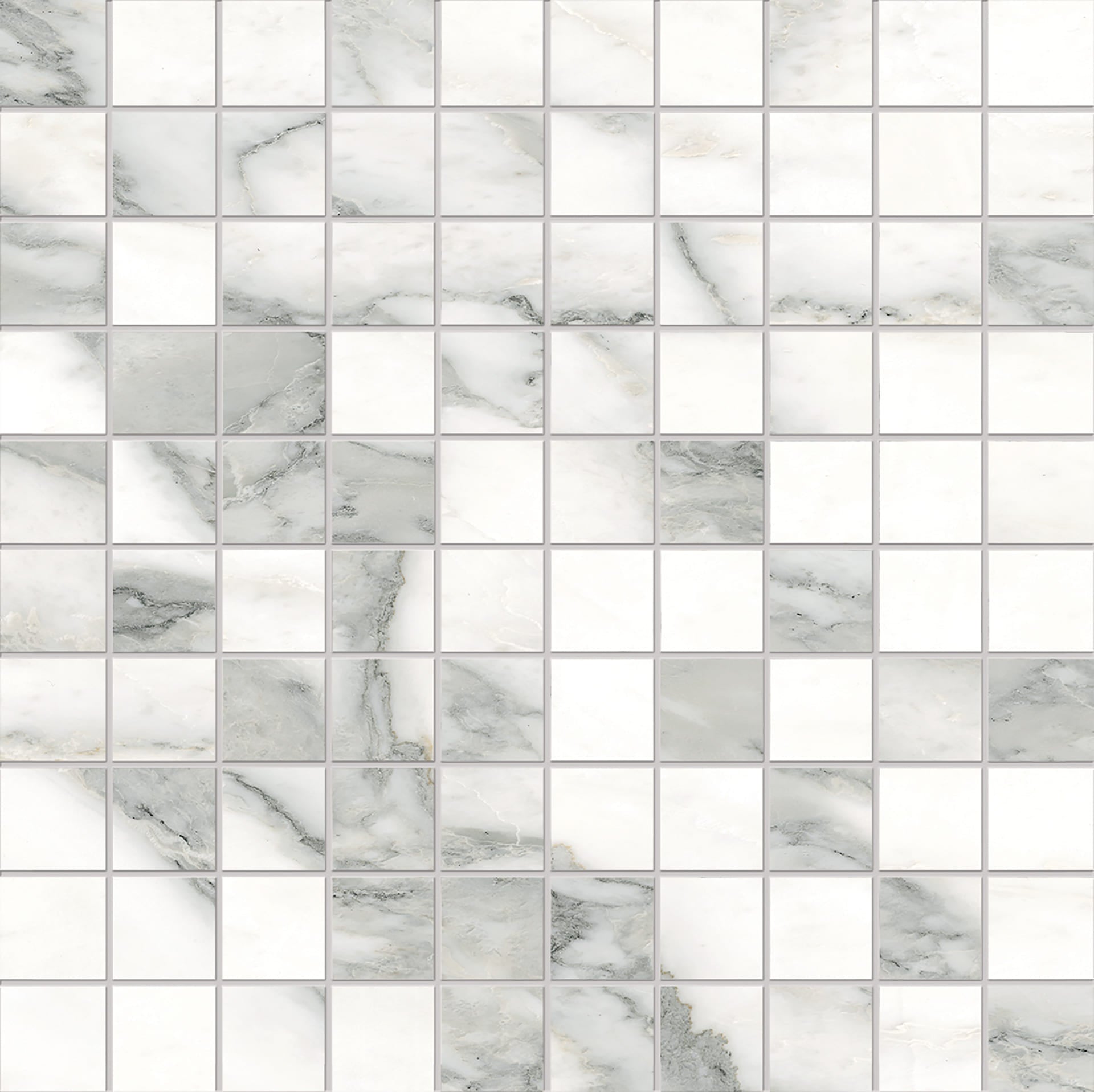 Tele Di Marmo Selection ARABESCATO CORCHIA porcelain mosaic tile by Emil, full lappato finish, 12"x12" size. Premium Italian porcelain for floors and walls.