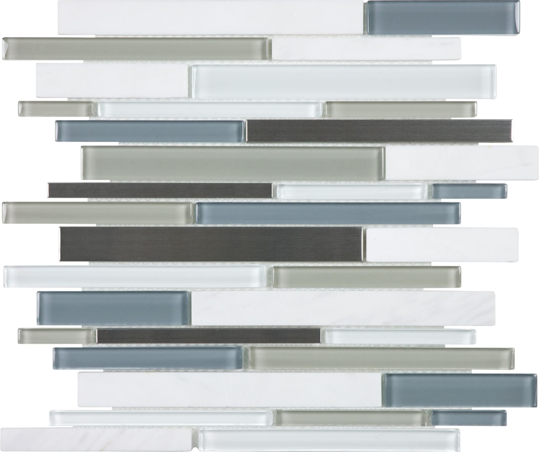 Nord Glass Stone mosaic by Anatolia Tile, top-down product view. Premium porcelain for floors and walls.