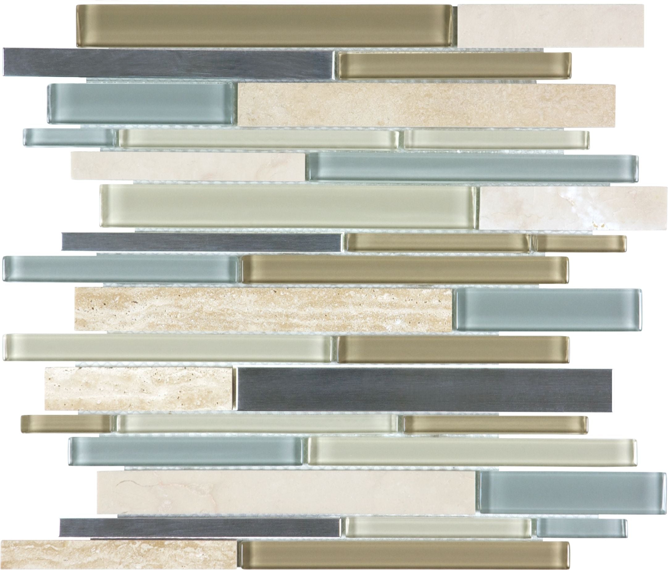 Glass Stone mosaic by Anatolia Tile, top-down product view. Premium porcelain for floors and walls.