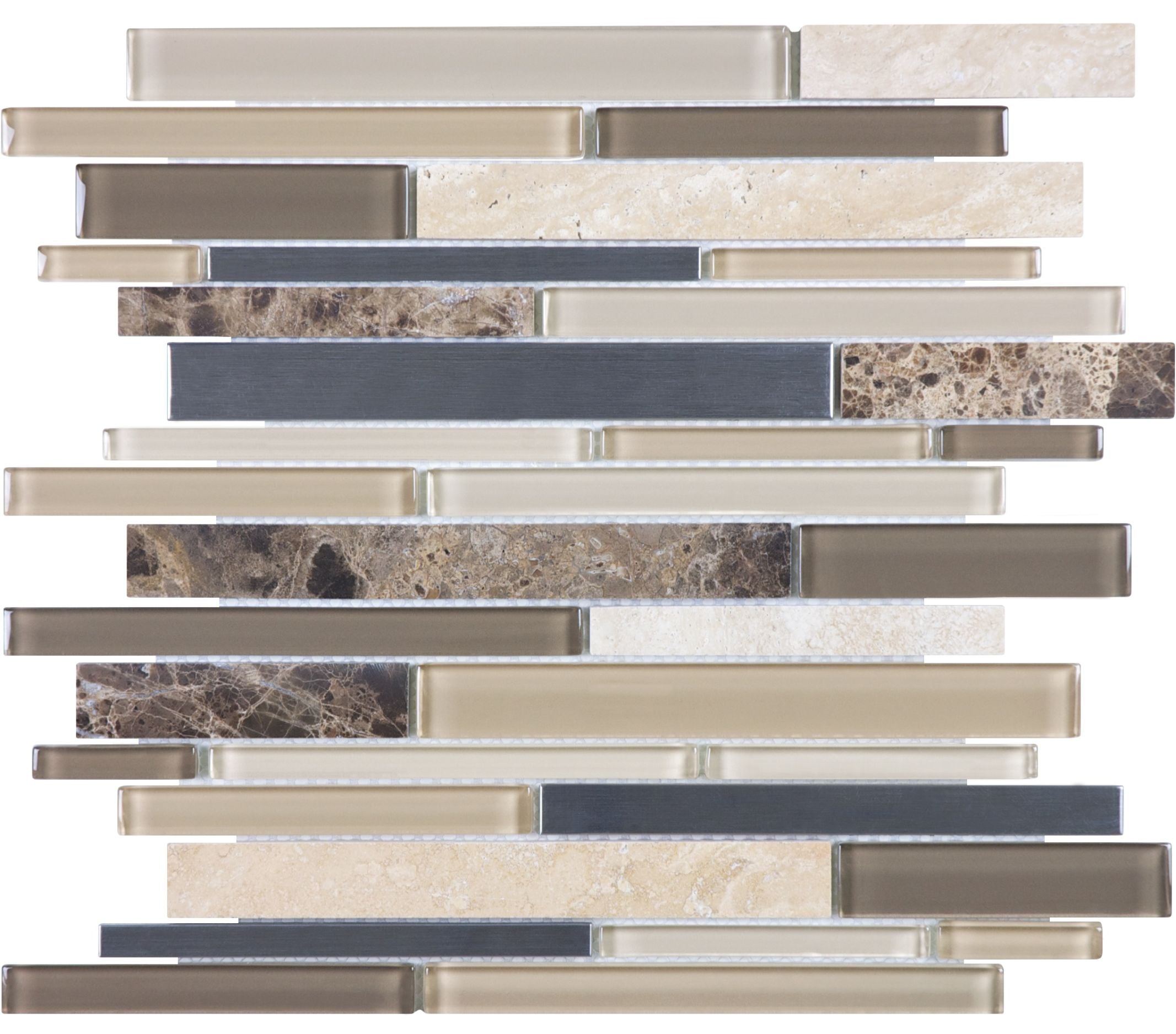 Glass Stone mosaic by Anatolia Tile, top-down product view. Premium porcelain for floors and walls.