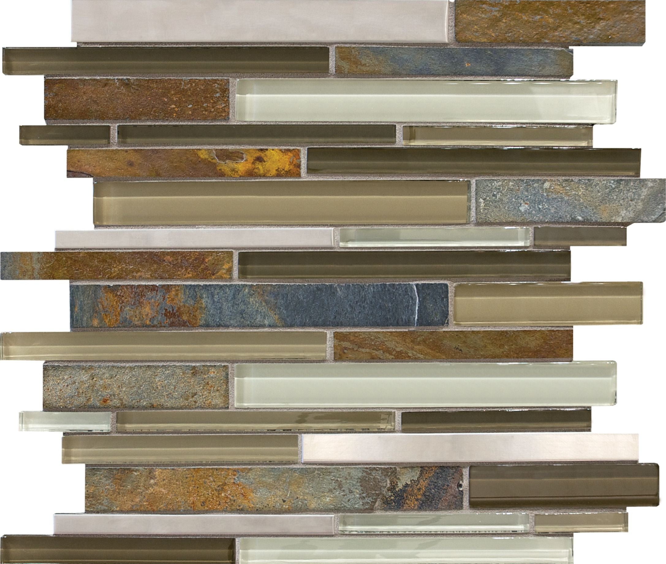Glass Stone mosaic by Anatolia Tile, top-down product view. Premium porcelain for floors and walls.