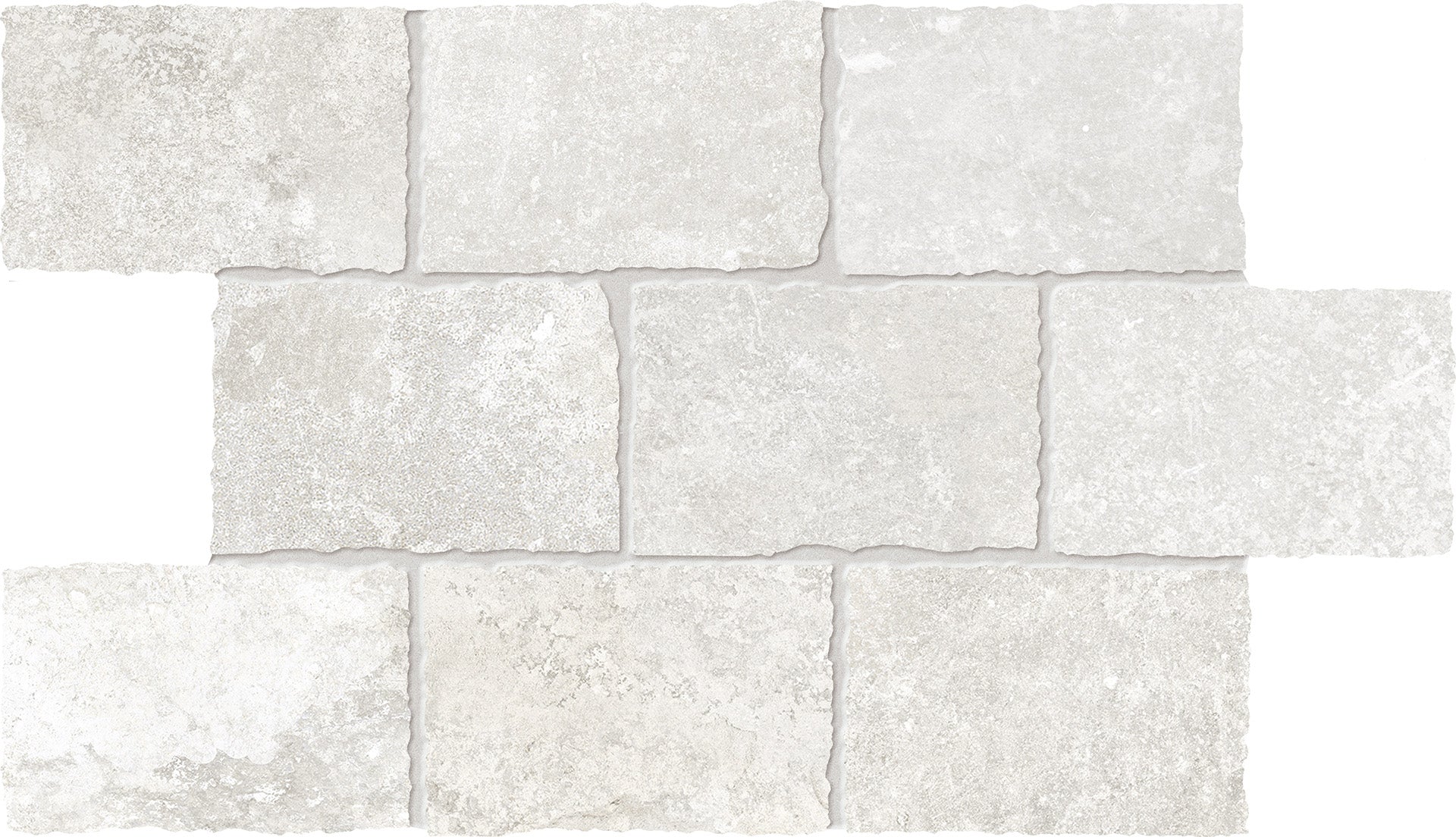 Heritage Ivory porcelain mosaic tile by Emil, naturale finish, 11 13/16"x17 11/16"x9.5-mm size. Premium Italian porcelain for floors and walls.