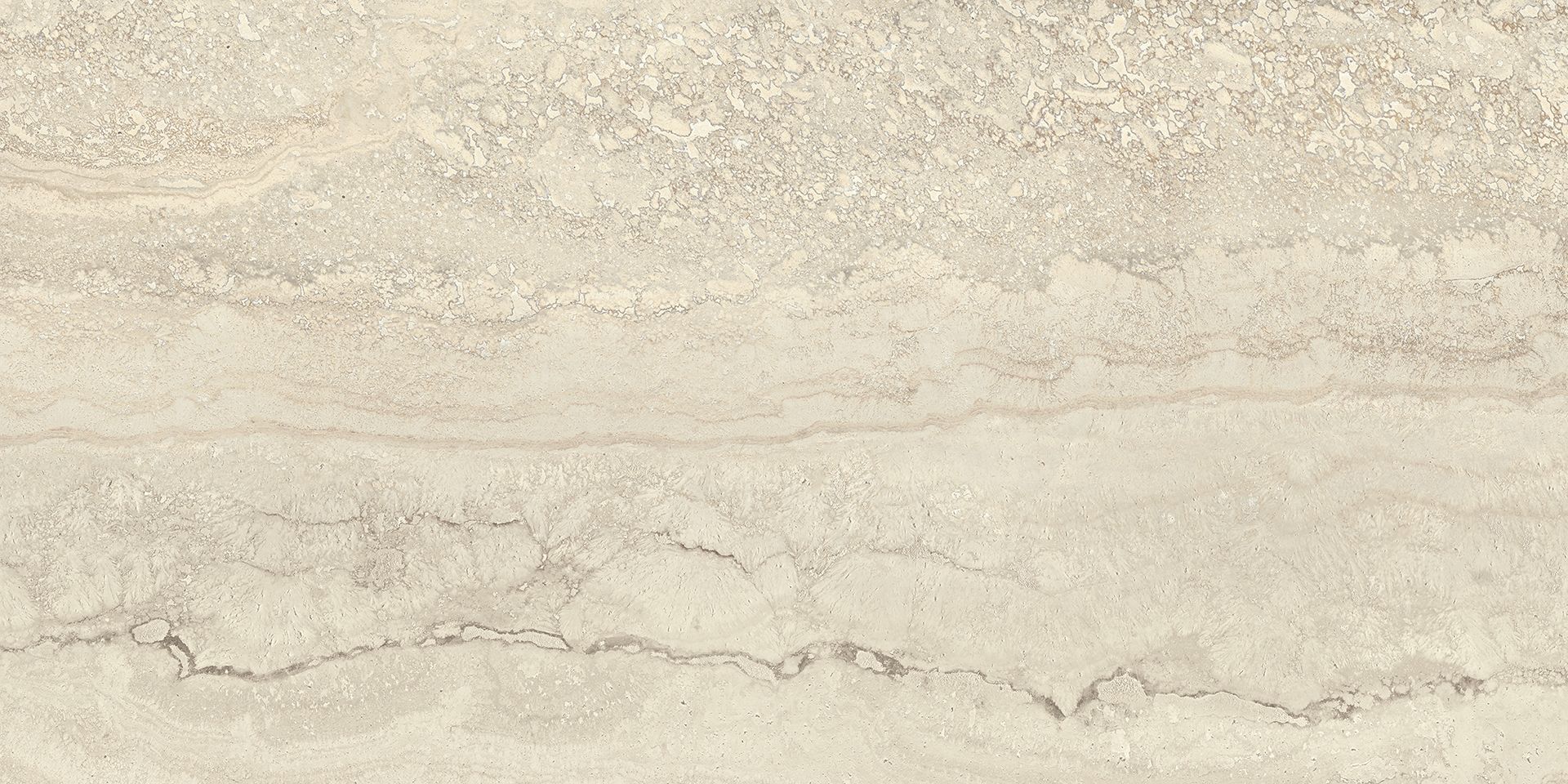 Unique Travertine Cream porcelain field tile by Emil, tecnica finish, 23 5/8"x47 1/4"x9.5-mm size. Premium Italian porcelain for floors and walls.