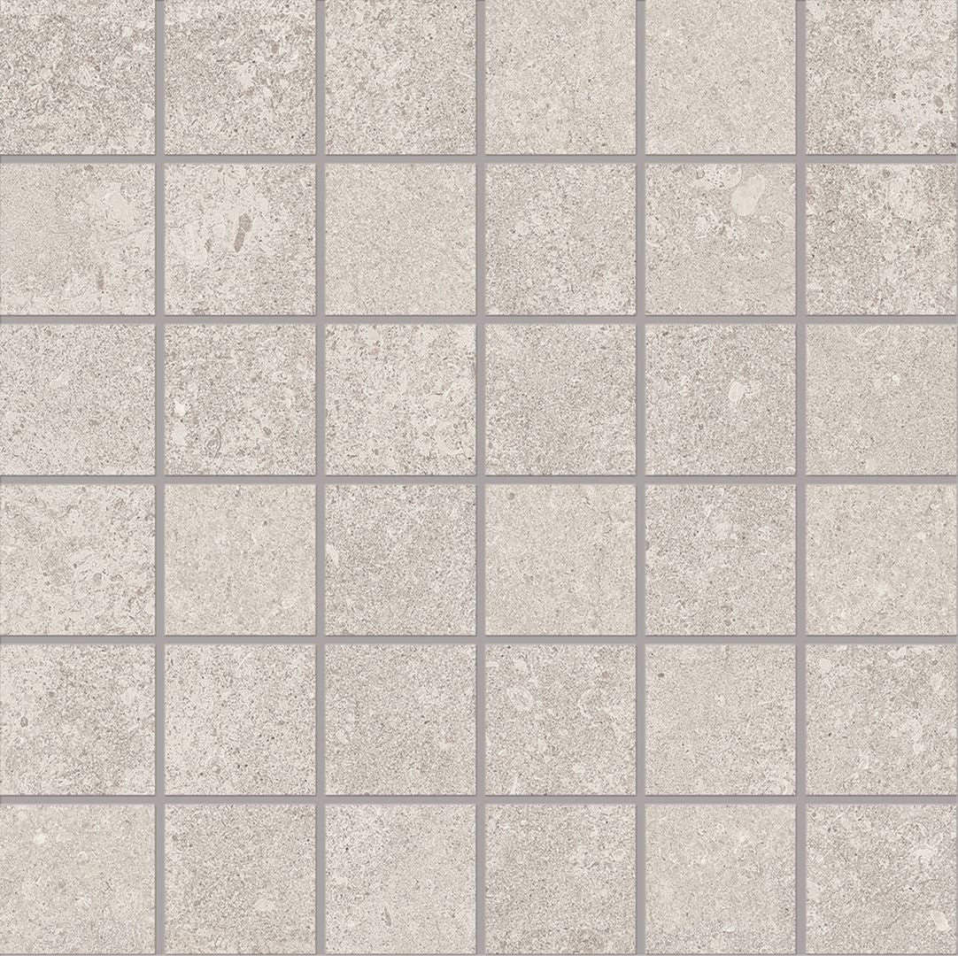 MaPierre Gris porcelain mosaic tile by Emil, naturale finish, 11 13/16"x11 13/16"x9.5-mm size. Premium Italian porcelain for floors and walls.