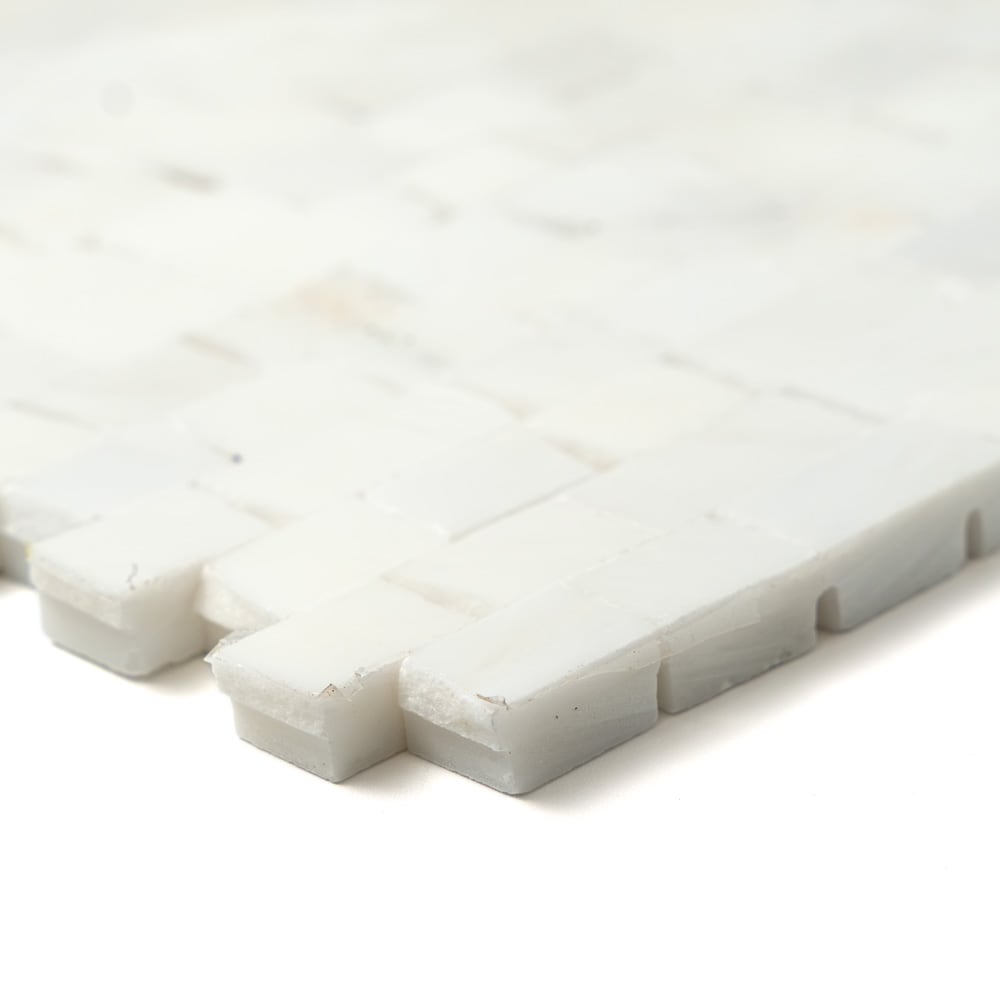 Bella White Tessera Marble Mosaic (11 3/4"×12"×3/8" | honed | rustic)