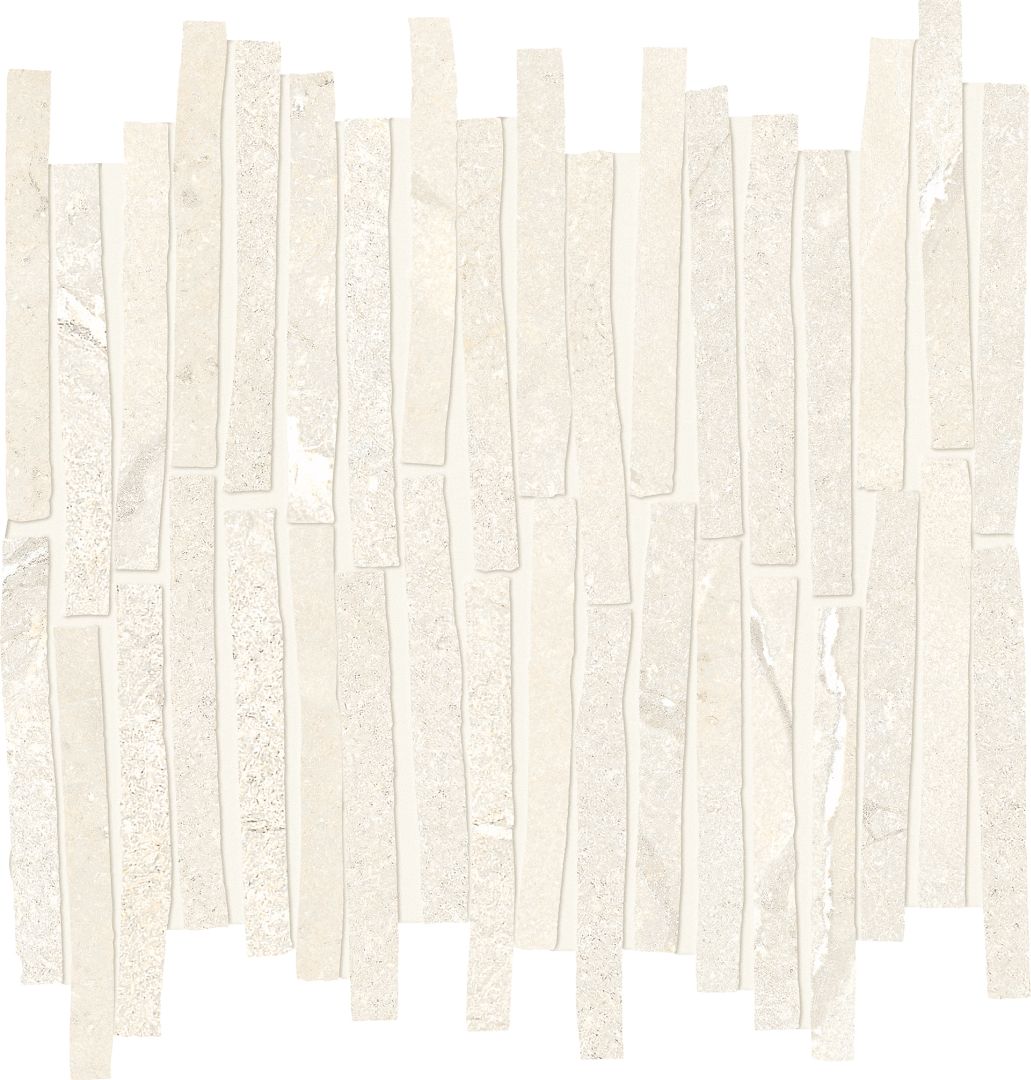 Unique Intensity White porcelain mosaic tile by Emil, 13 3/8"x13 15/16"x9-mm size. Premium Italian porcelain for floors and walls.
