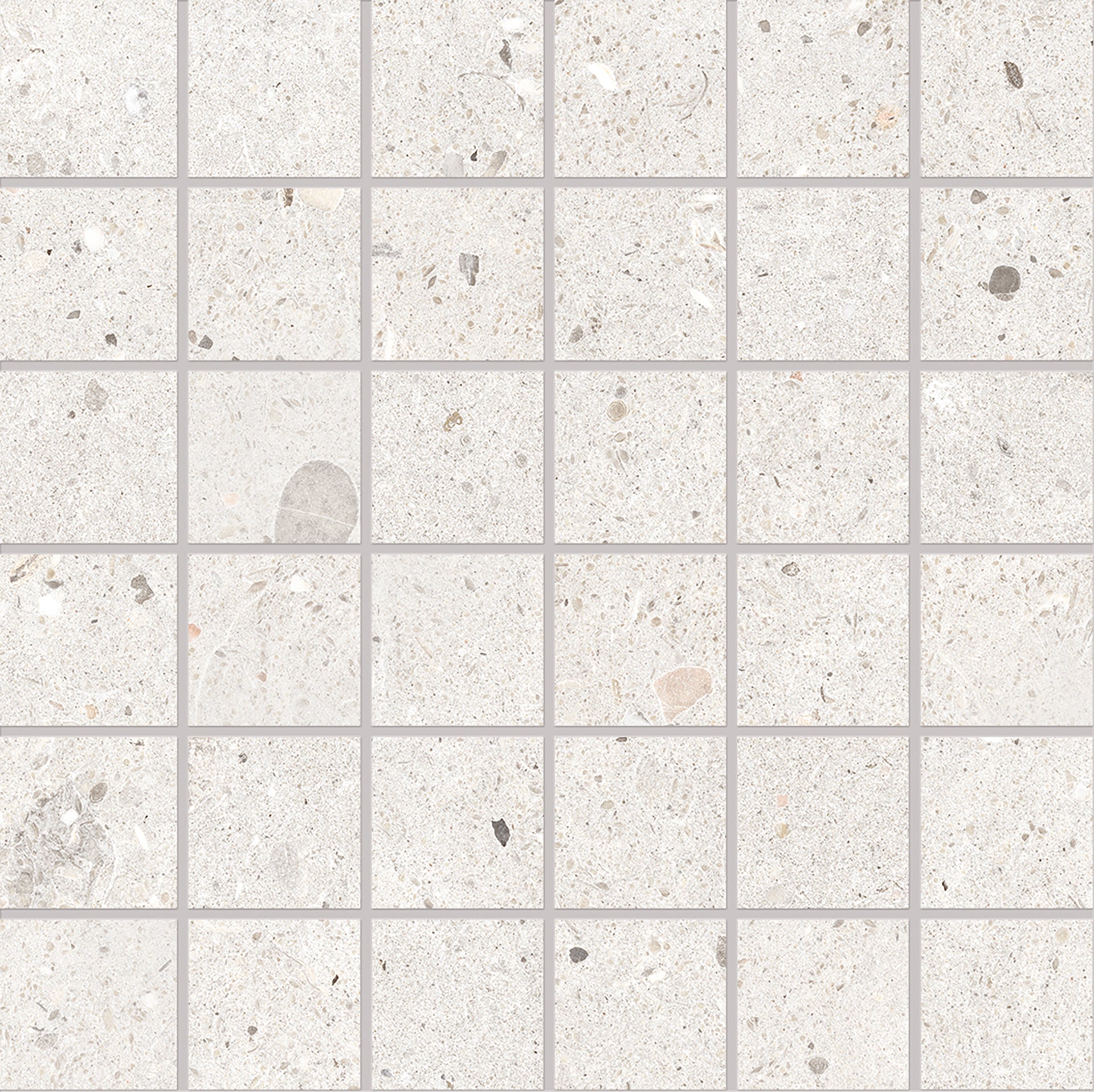 Ego Avorio porcelain mosaic tile by Emil, 11 13/16"x11 13/16"x9.5-mm size. Premium Italian porcelain for floors and walls.