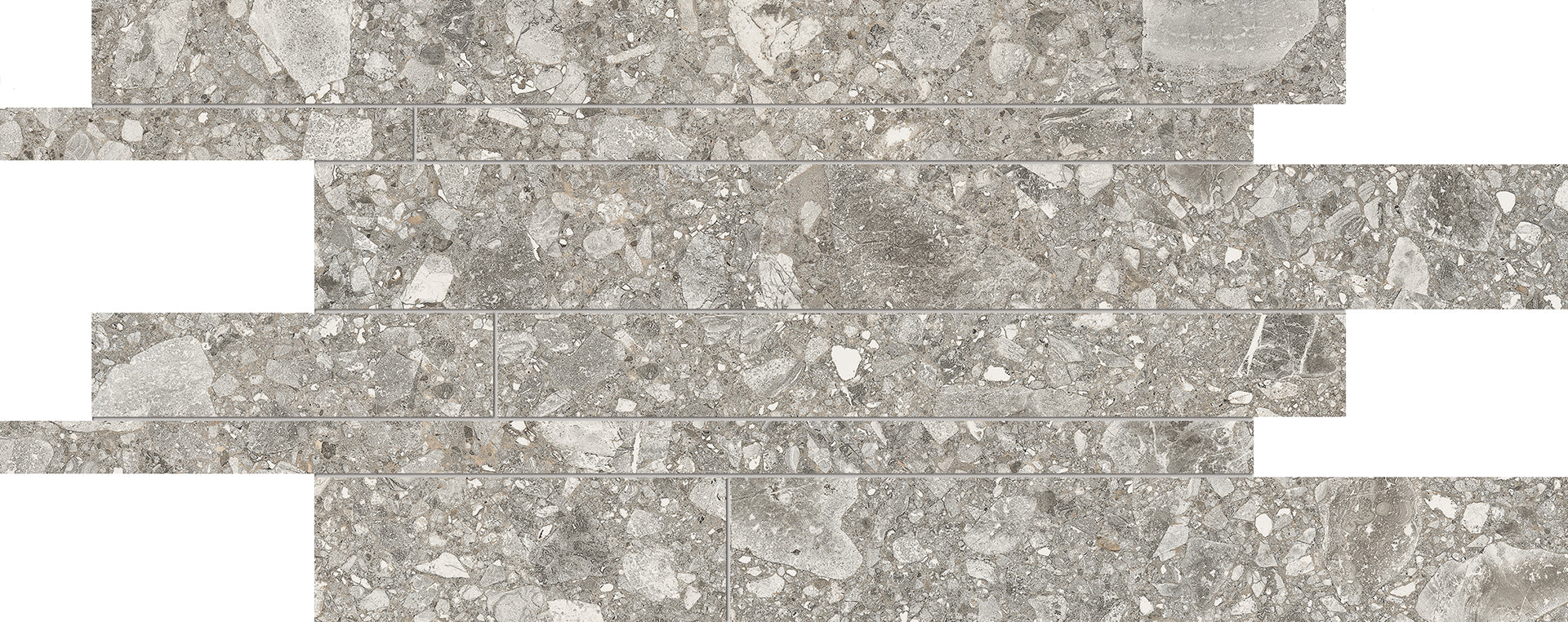 Lombarda Grigio porcelain decorative accent tile by Emil, lappato finish, 11 13/16"x23 5/8"x9.5-mm size. Premium Italian porcelain for floors and walls.
