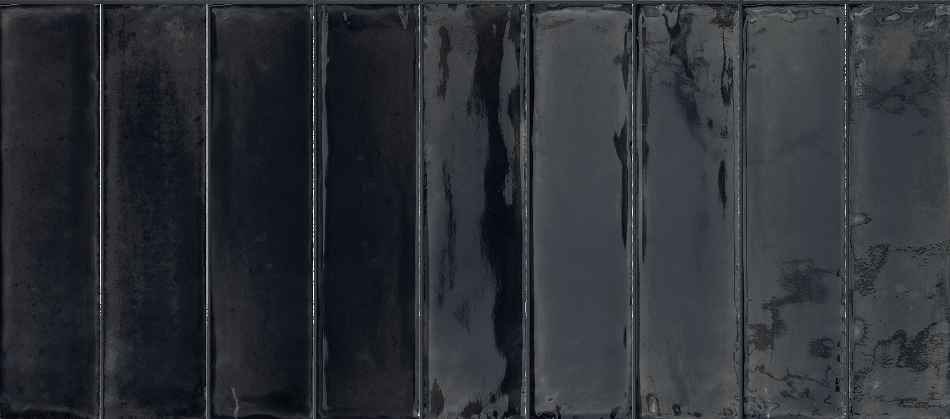 Essential Brick Nero porcelain field tile by Emil, lux finish, 2 3/8"x9 1/2"x10-mm size. Premium Italian porcelain for floors and walls.