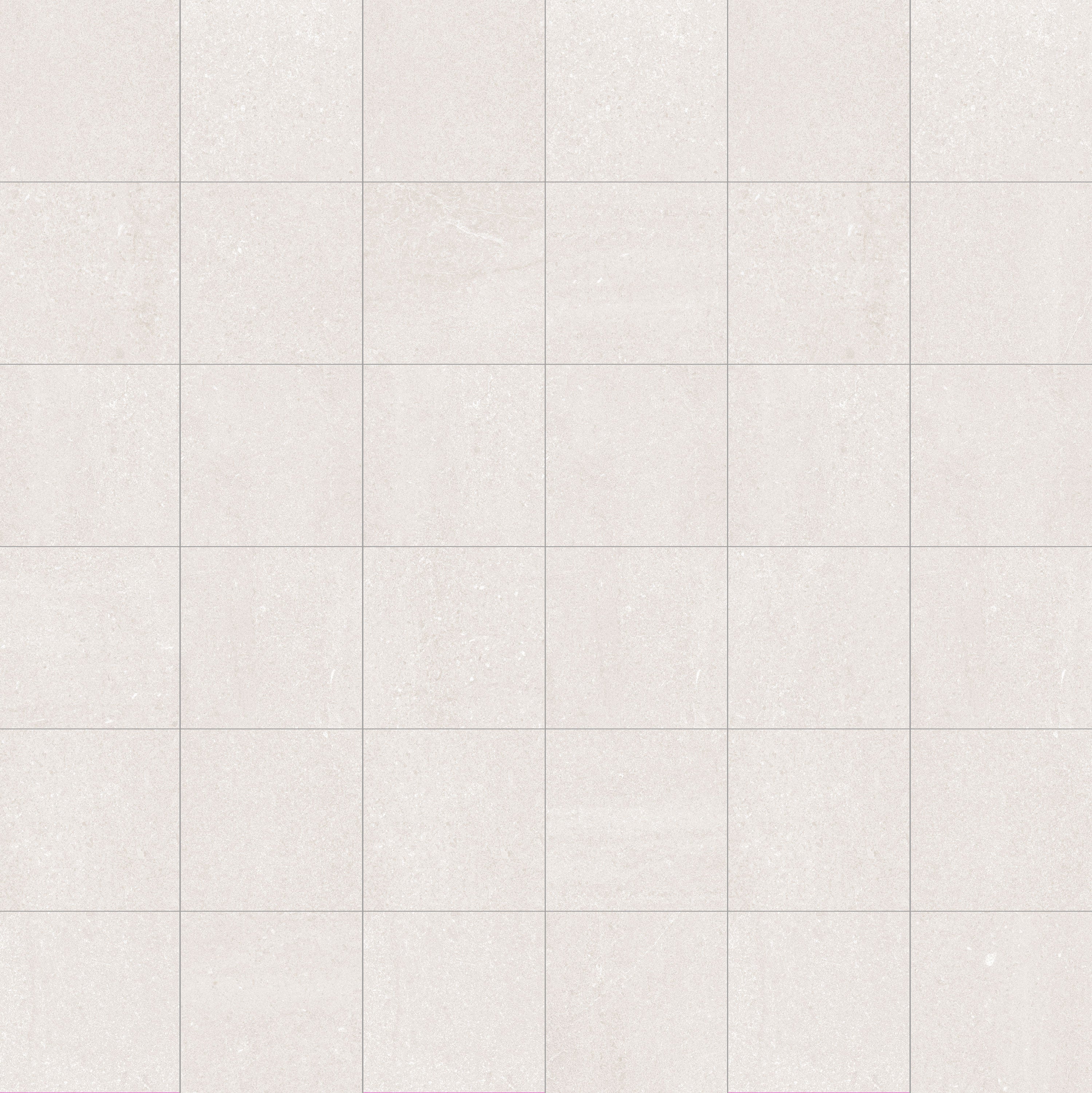 BROOKLYN Ivory porcelain mosaic, top-down product view, 12"×12"×5/16" size. Premium porcelain for floors and walls.