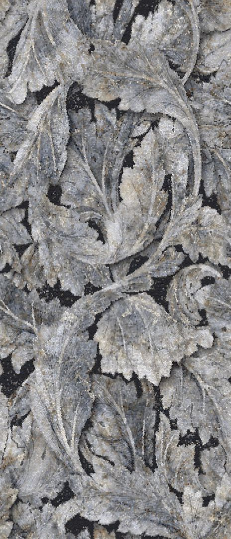 Tele Di Marmo Revolution Blu Ande porcelain decorative accent tile by Emil, full lappato finish, 47 1/4"x109 7/16"x6.5-mm size. Premium Italian porcelain for floors and walls.