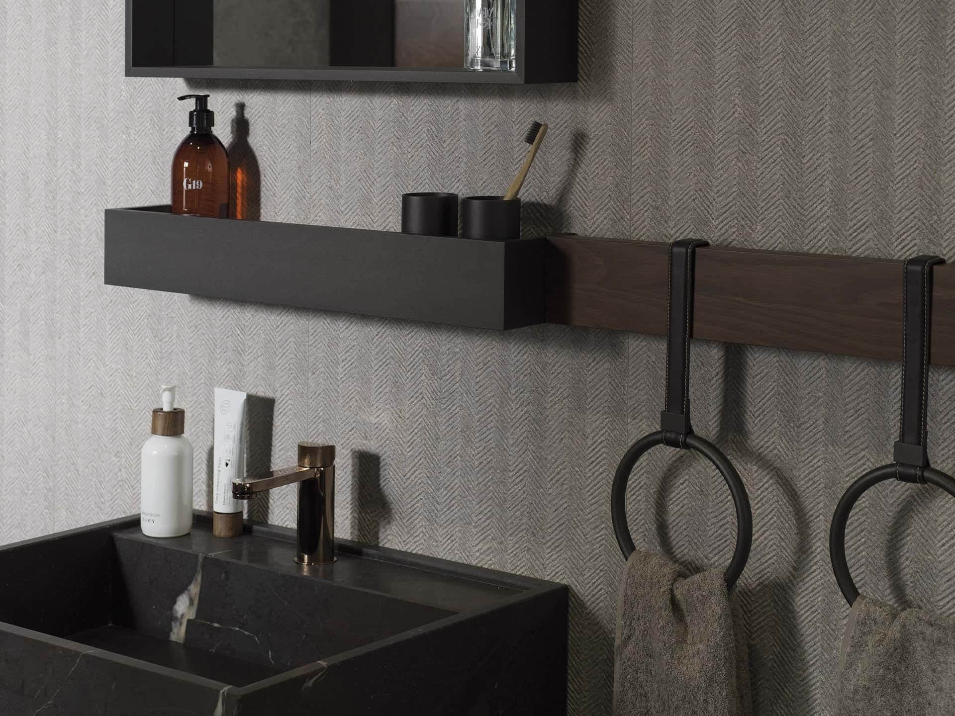 Noir Topo Floor Tile (47x47x8.5-mm | matt)