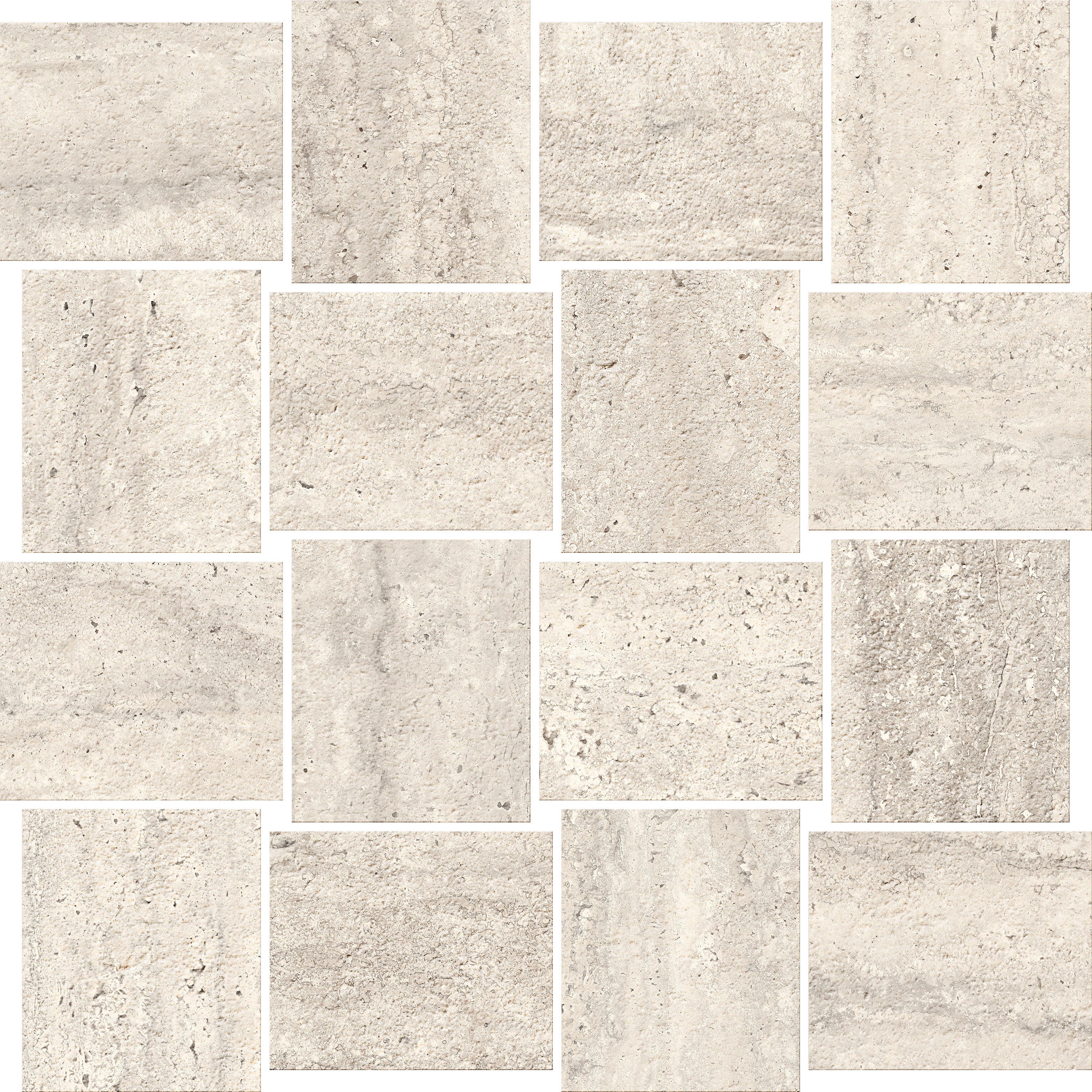 Trail Vein Cut Pearl porcelain mosaic, top-down product view, 12"×12"×11/32" size. Premium porcelain for floors and walls.