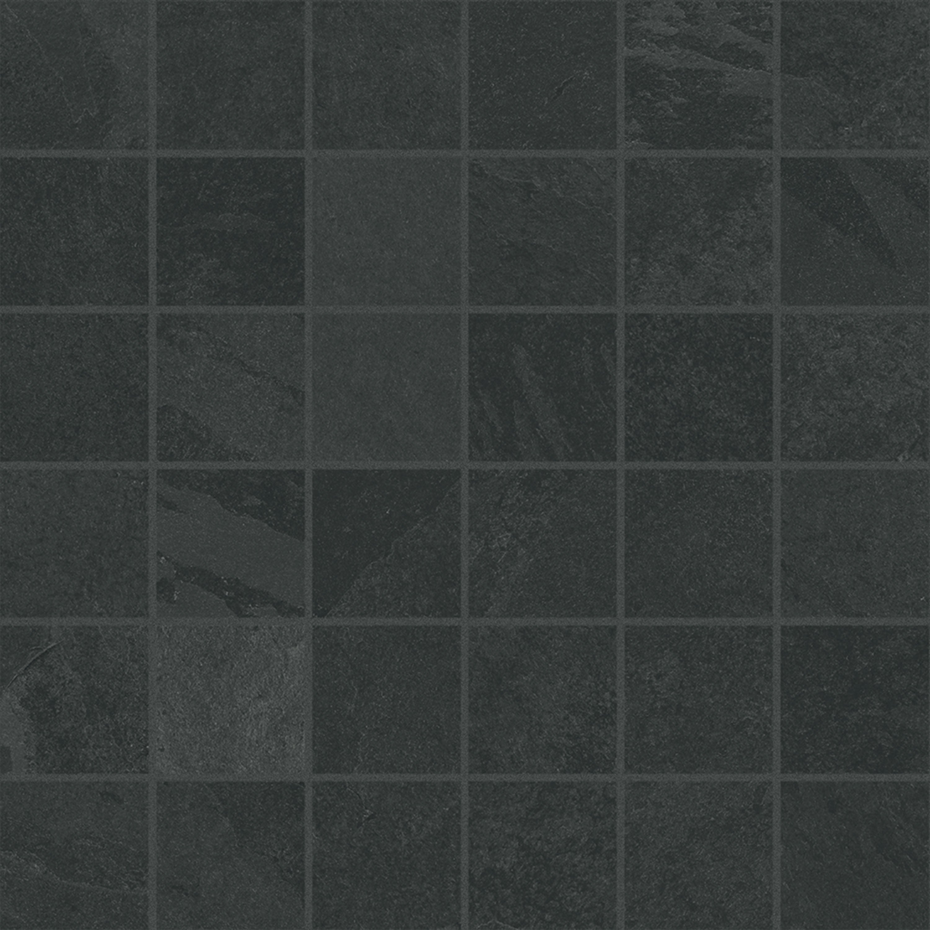 TREK Vulcan porcelain mosaic, top-down product view, 12"×12"×11/32" size. Premium porcelain for floors and walls.