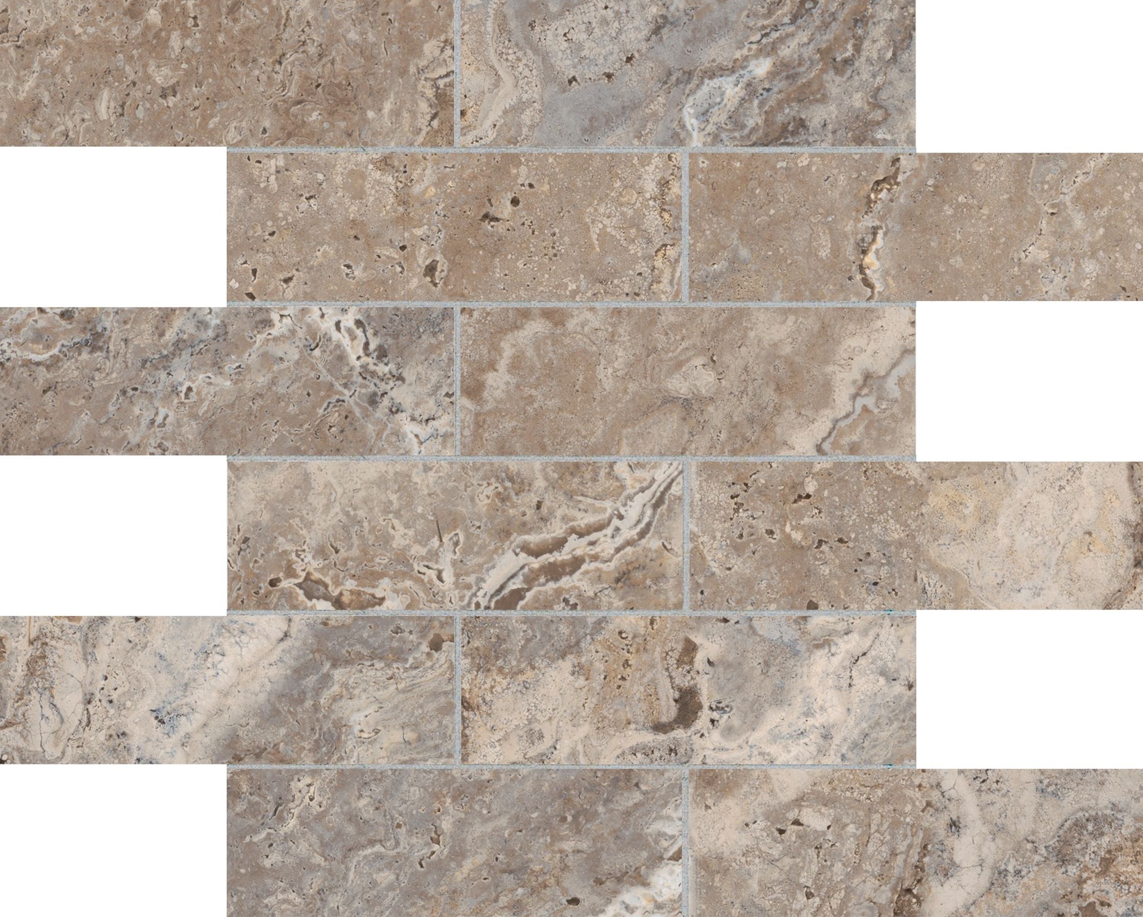 Antico mosaic by Anatolia Tile, top-down product view, 2"×6" size. Premium porcelain for floors and walls.