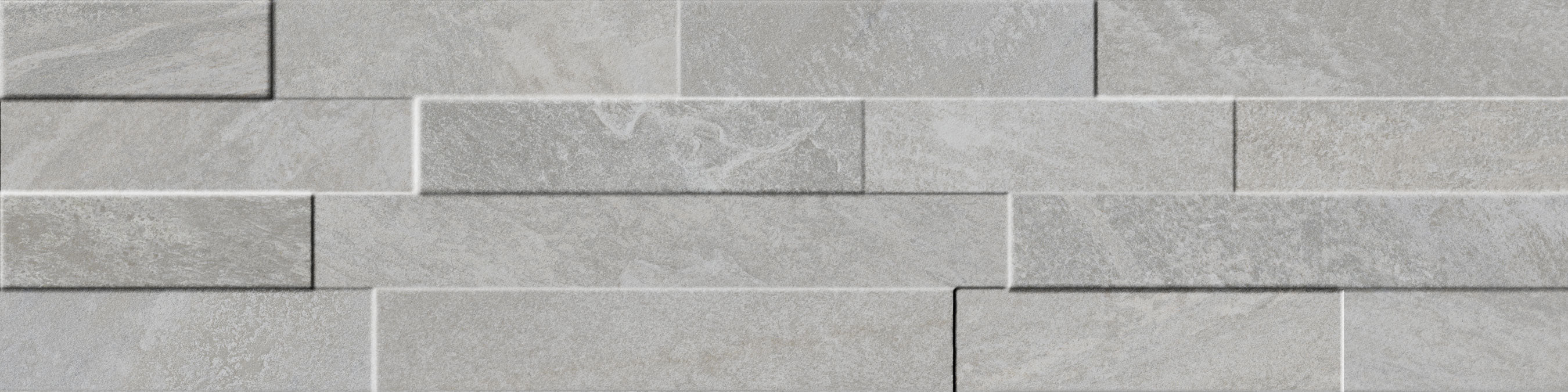 VENEER WORLD URBAN LEDGESTONE EXPLORE Star Grey porcelain wall veneer, top-down product view, 6"×24"×11/32" size. Premium porcelain for floors and walls.