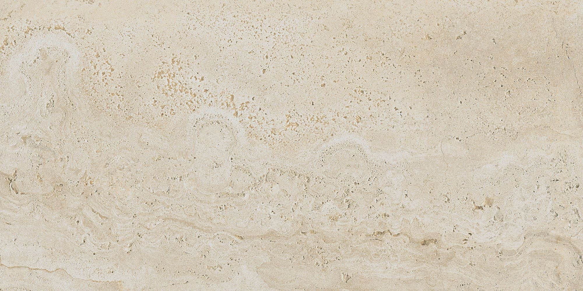 Unique Travertine Cream porcelain field tile by Emil, tecnica finish, 23 5/8"x47 1/4"x9.5-mm size. Premium Italian porcelain for floors and walls.