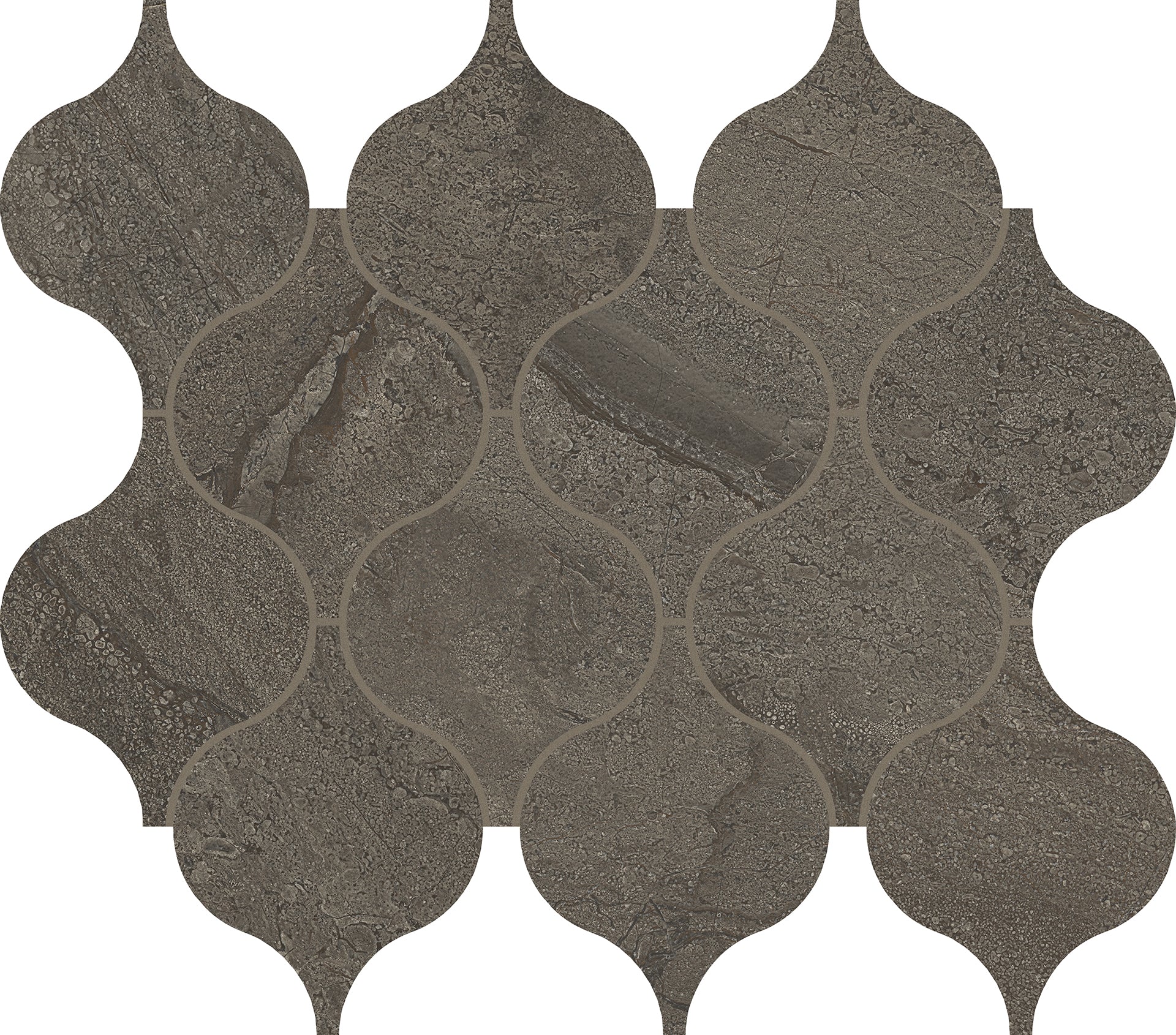 Pietra di Orosei Grigio Bruciato porcelain mosaic tile by Emil, silktech finish, 11 1/2"x13 1/16"x9-mm size. Premium Italian porcelain for floors and walls.