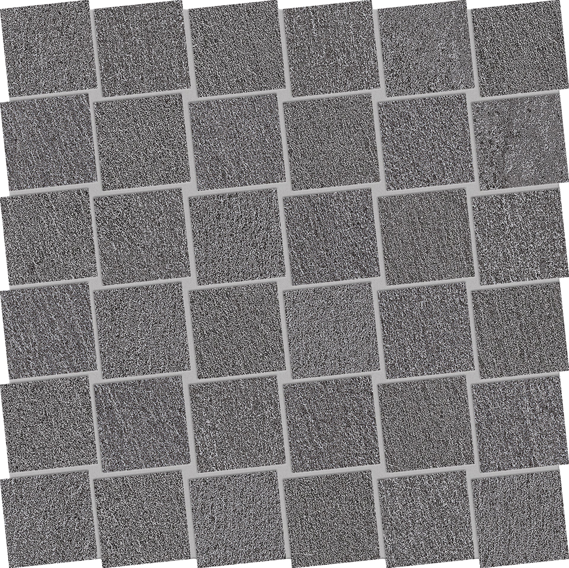 Stone Talk Dark porcelain mosaic tile by Emil, naturale finish, 11 13/16"x11 13/16"x9.5-mm size. Premium Italian porcelain for floors and walls.