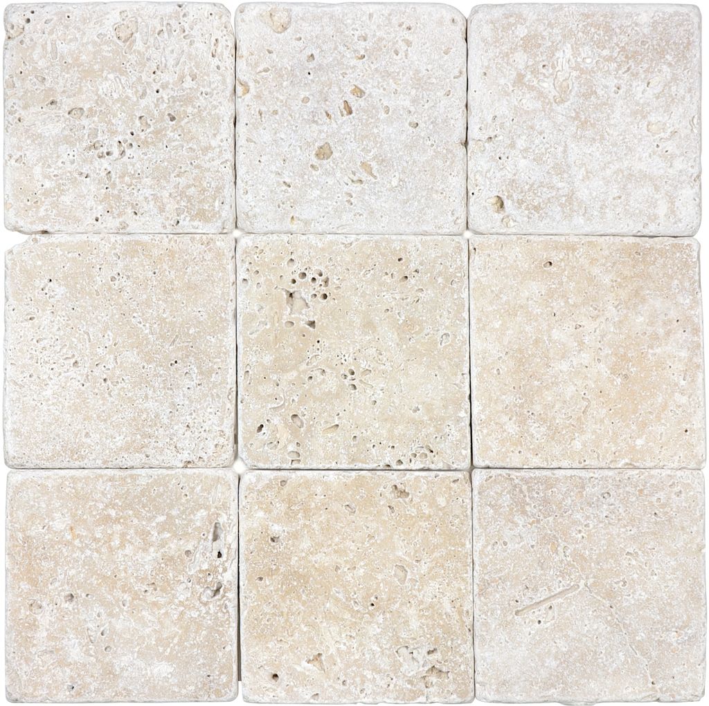 Ivory field tile by Anatolia Tile, top-down product view, 4" size. Premium porcelain for floors and walls.