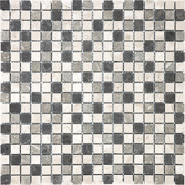 mosaic by Anatolia Tile, top-down product view, 5/8" size. Premium porcelain for floors and walls.