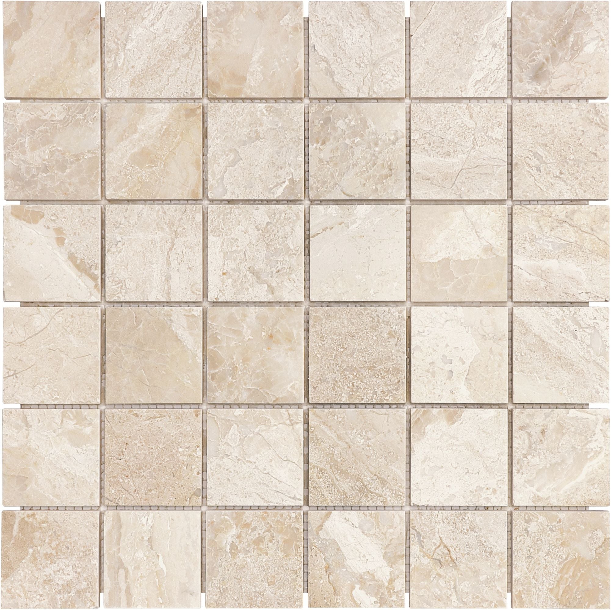 Impero Reale mosaic by Anatolia Tile, top-down product view, 2" size. Premium porcelain for floors and walls.