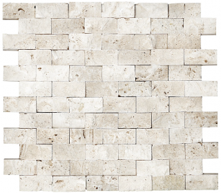 Ivory mosaic by Anatolia Tile, top-down product view, 1"×2" size. Premium porcelain for floors and walls.