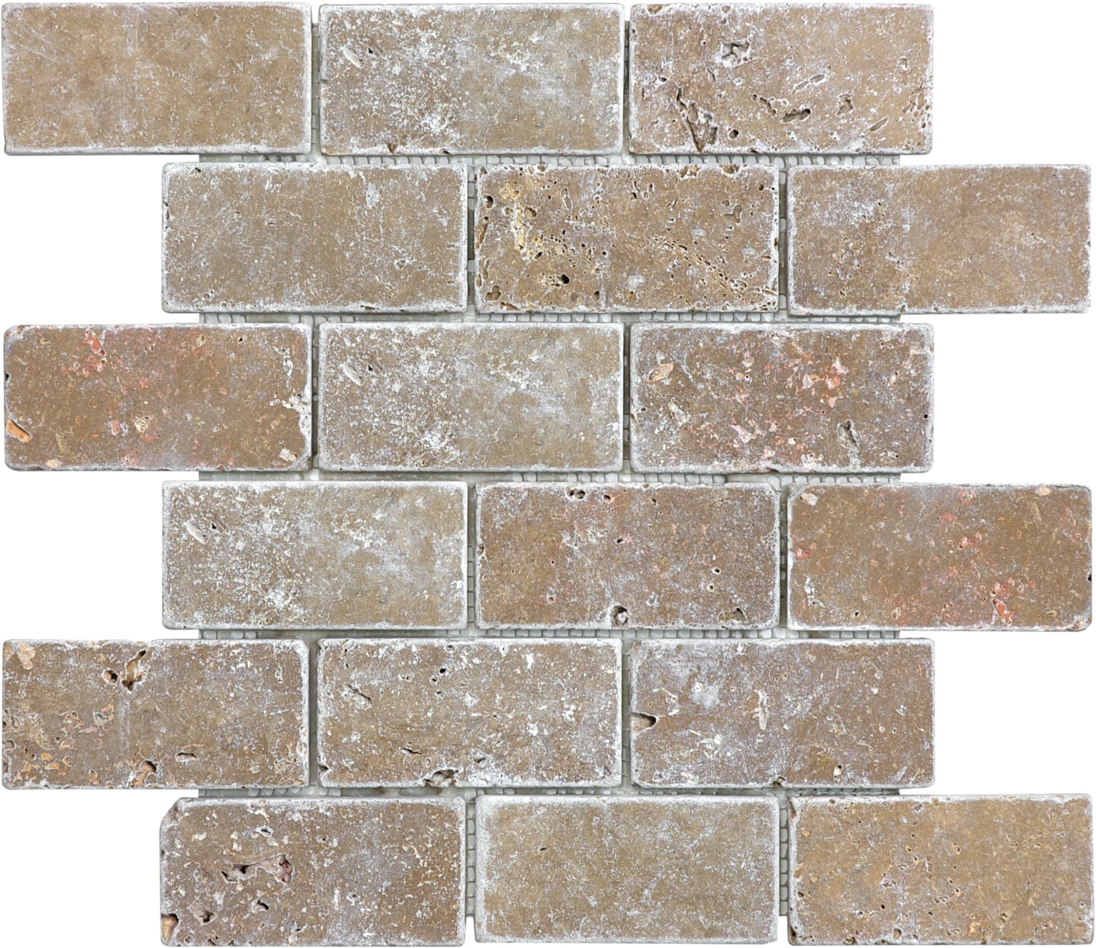 mosaic by Anatolia Tile, top-down product view, 2"×4" size. Premium porcelain for floors and walls.