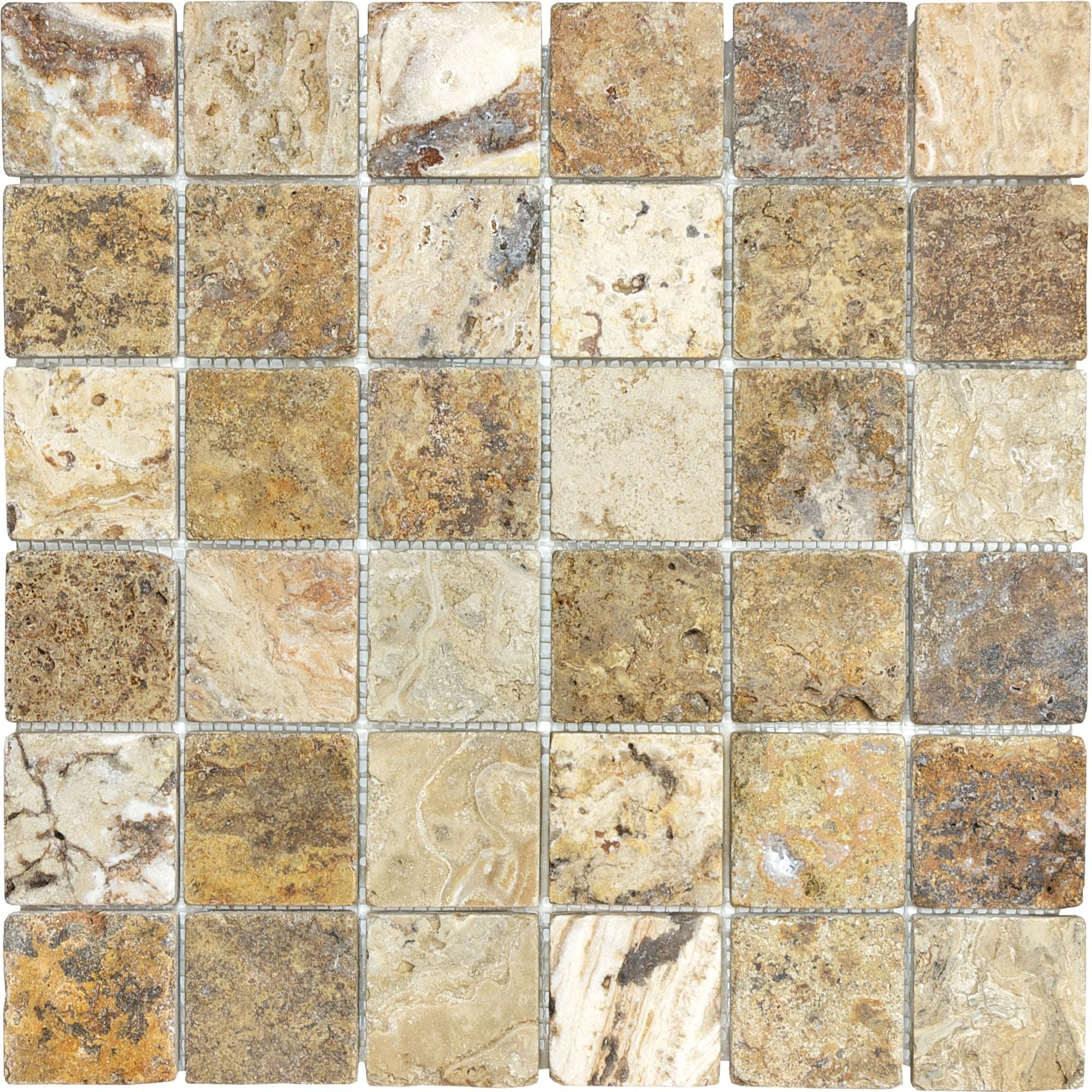 mosaic by Anatolia Tile, top-down product view, 2" size. Premium porcelain for floors and walls.