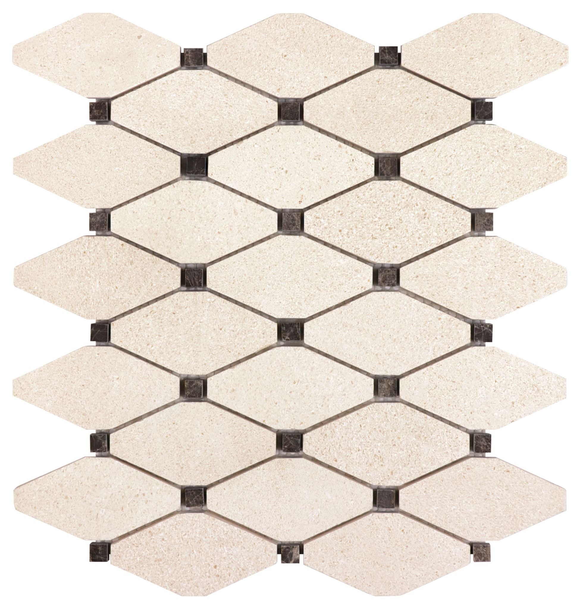 Serene Ivory mosaic by Anatolia Tile, top-down product view. Premium porcelain for floors and walls.