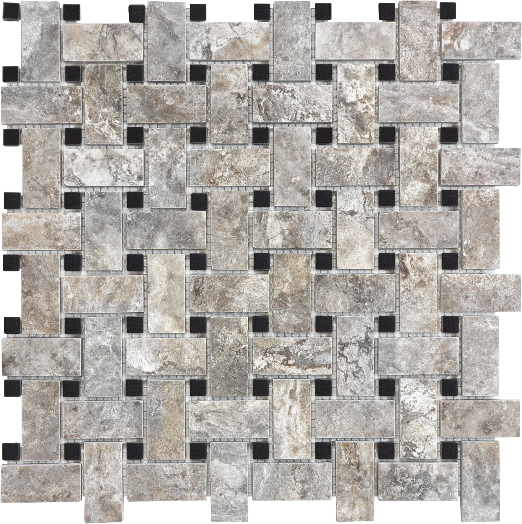Silver Ash mosaic by Anatolia Tile, top-down product view. Premium porcelain for floors and walls.