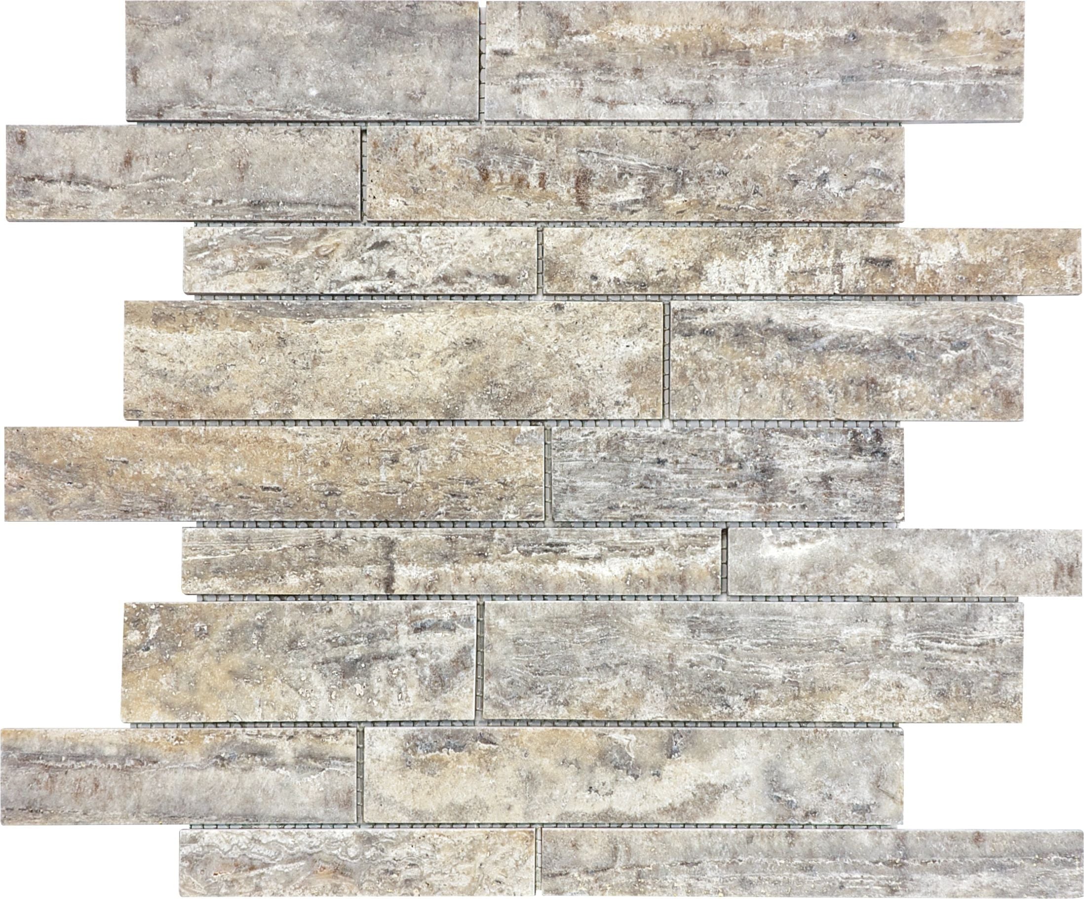 Silver Ash mosaic by Anatolia Tile, top-down product view. Premium porcelain for floors and walls.