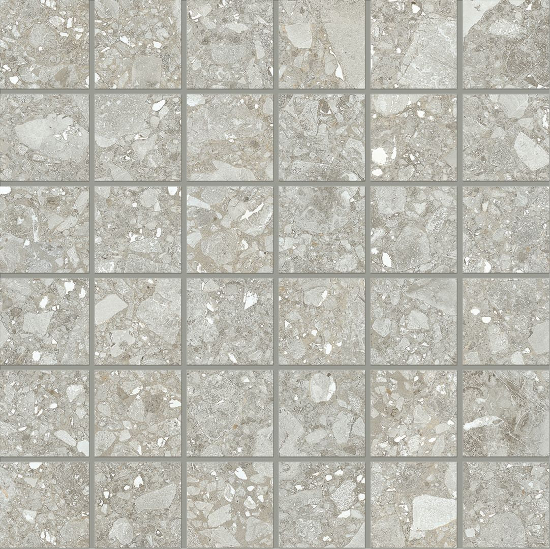 Lombarda CENERE porcelain mosaic tile by Emil, lappato finish, 12"x24" size. Premium Italian porcelain for floors and walls.
