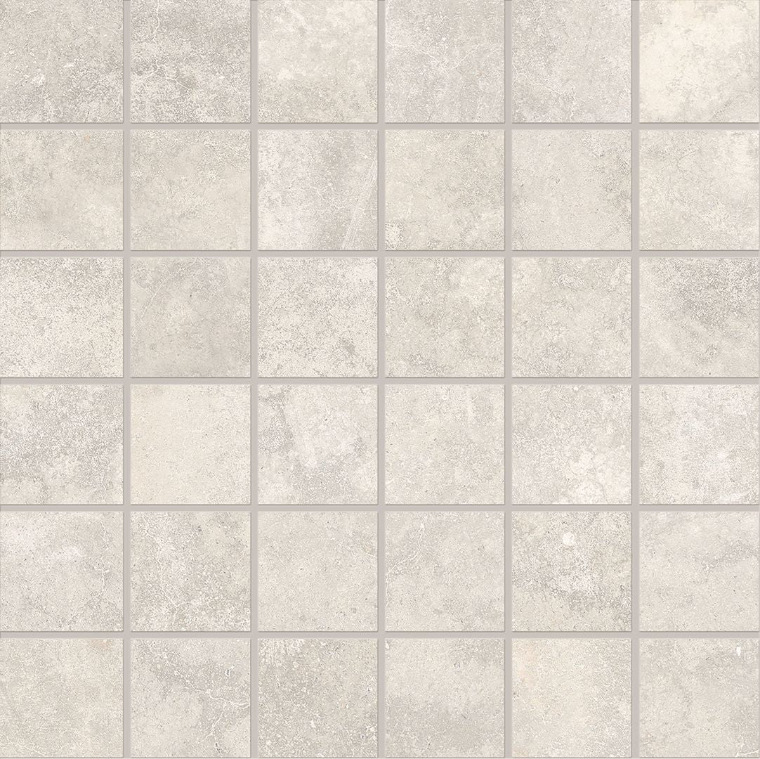 Fabrika WHITE porcelain mosaic tile by Emil, silktech finish, 13"x14" size. Premium Italian porcelain for floors and walls.
