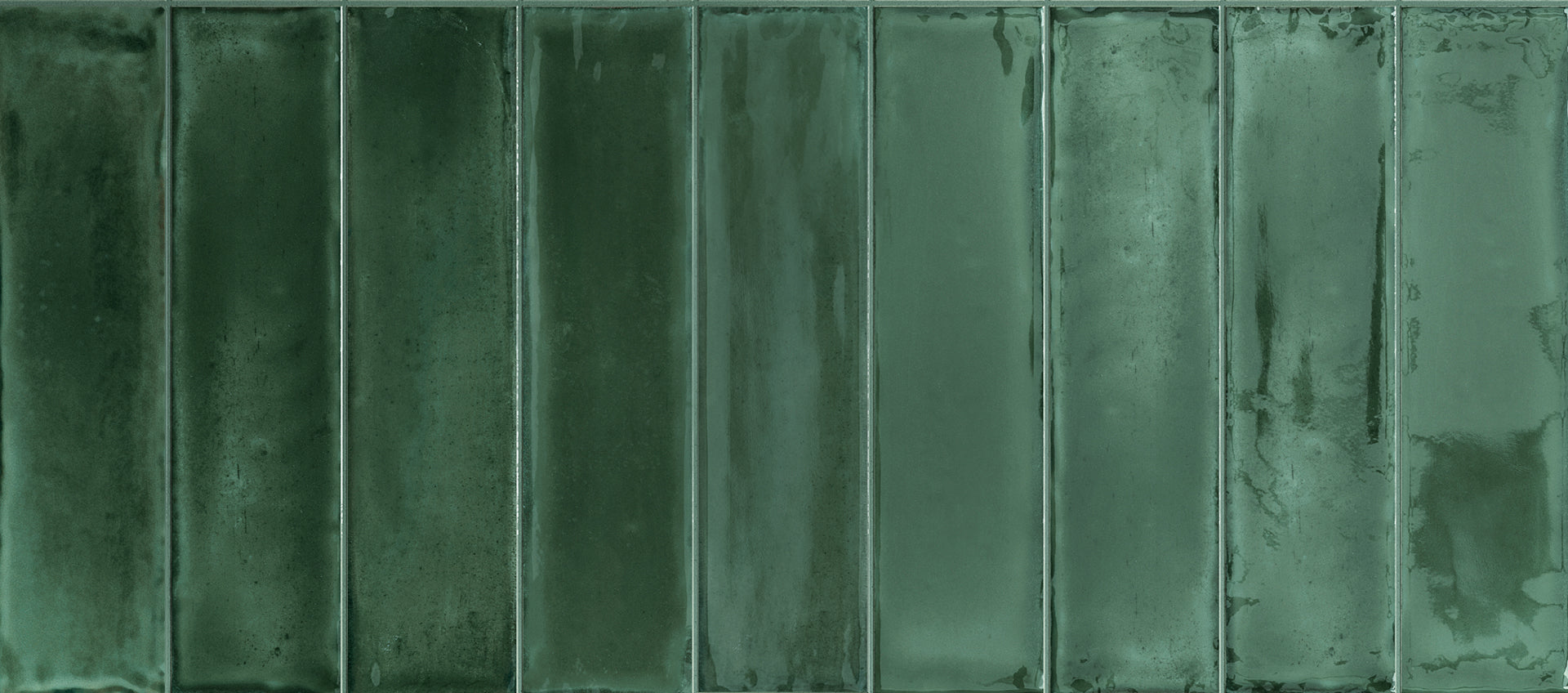 Essential Brick Verde porcelain field tile by Emil, lux finish, 2 3/8"x9 1/2"x10-mm size. Premium Italian porcelain for floors and walls.