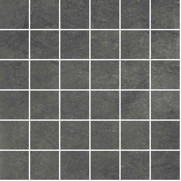 ATTITUDE: Dark Grey Square Straight Stack Field Mosaic (12"x12"x9mm | matte | rectified)