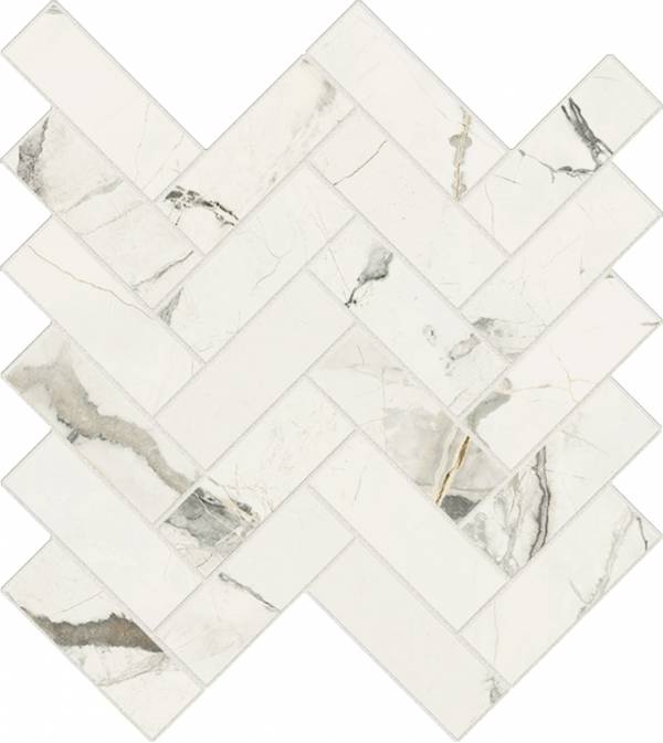 landmark 9mm charme evo cote azure deluxe herringbone mosaic 12x11x9mm matte rectified porcelain tile distributed by surface group international